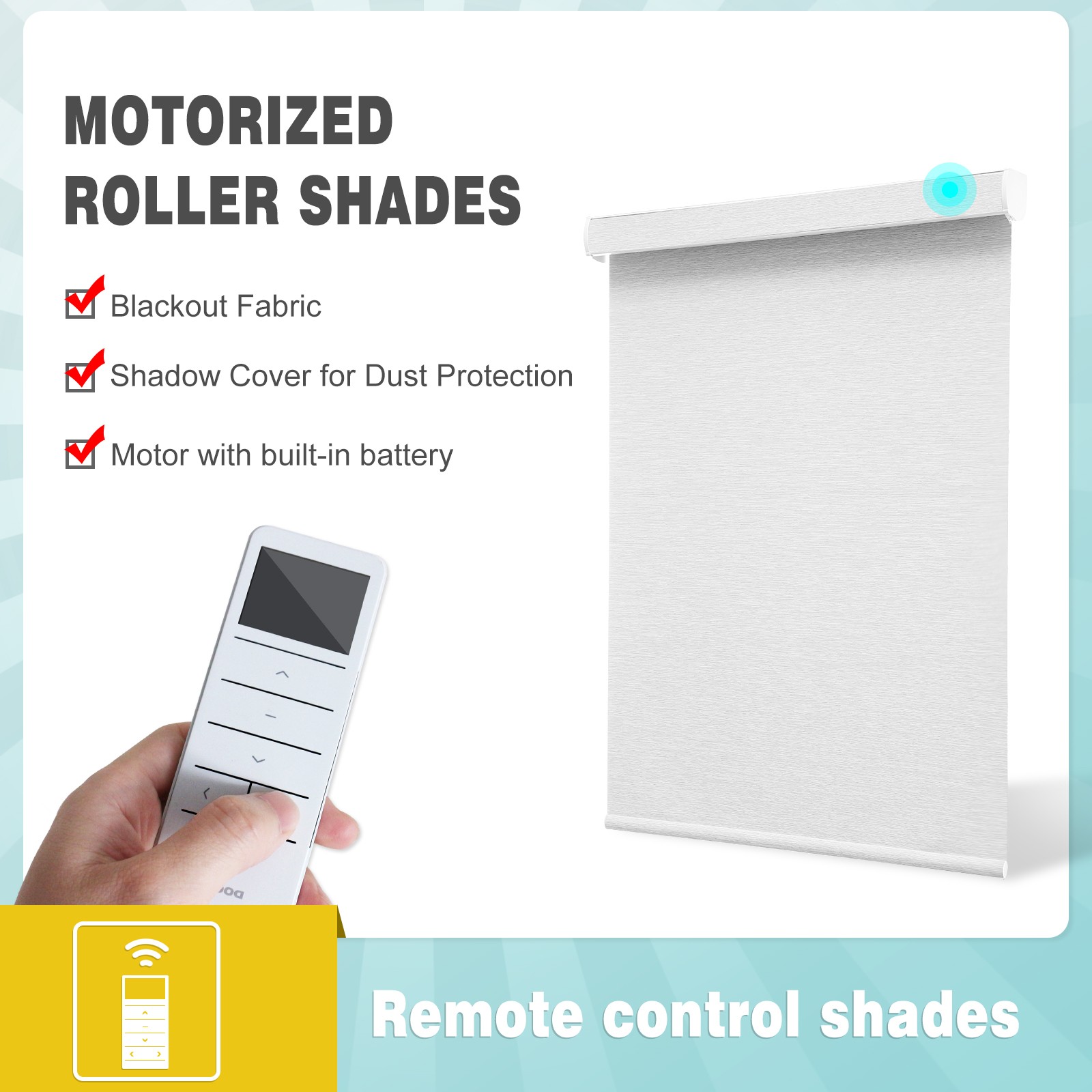 Changshade CUSTOM 100% Blackout Electric Roller Shade Motorized Window Blind
