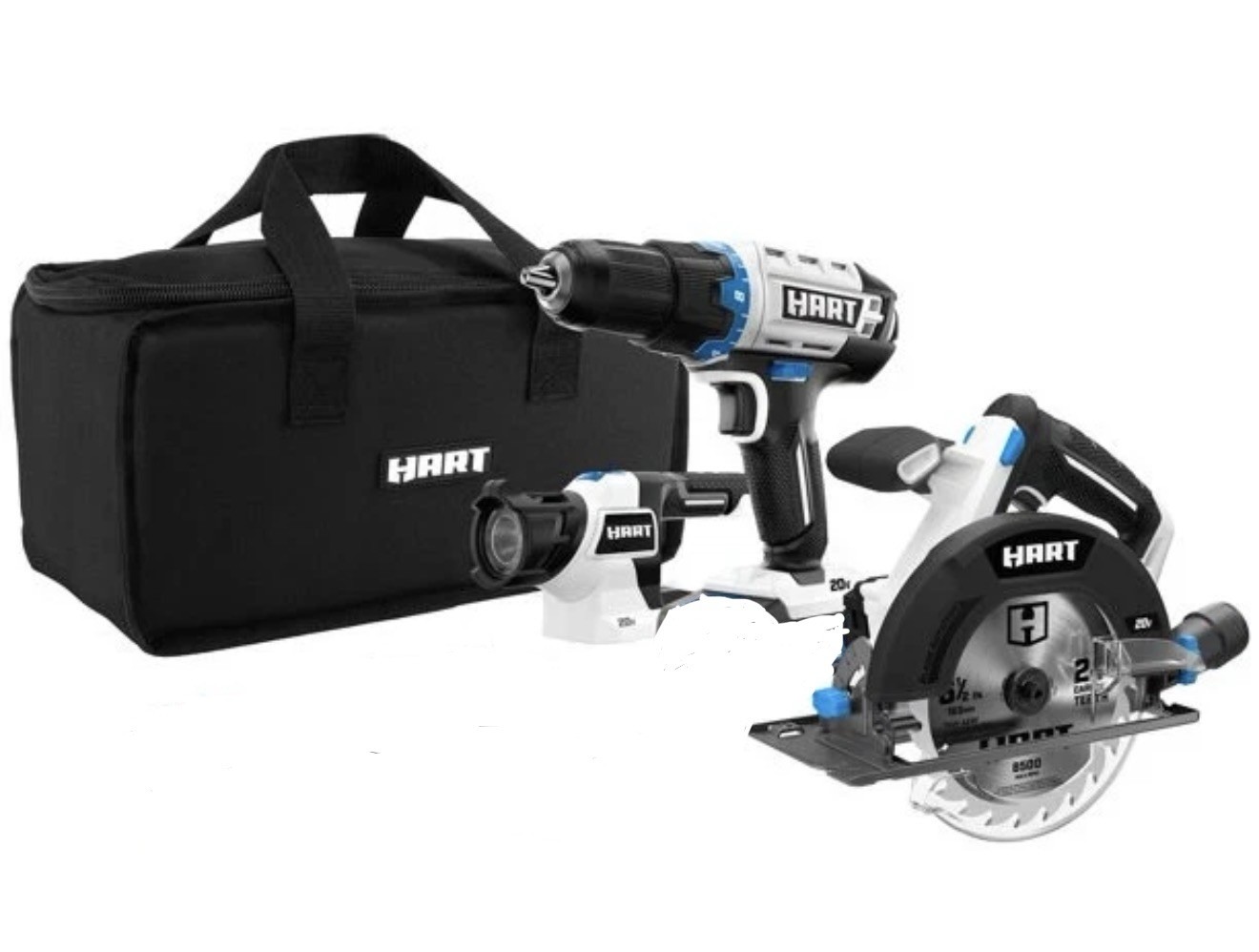 HART 3-Tool 20-Volt Cordless Combo Tools ONLY 16-inch Storage Bag Brand New Set
