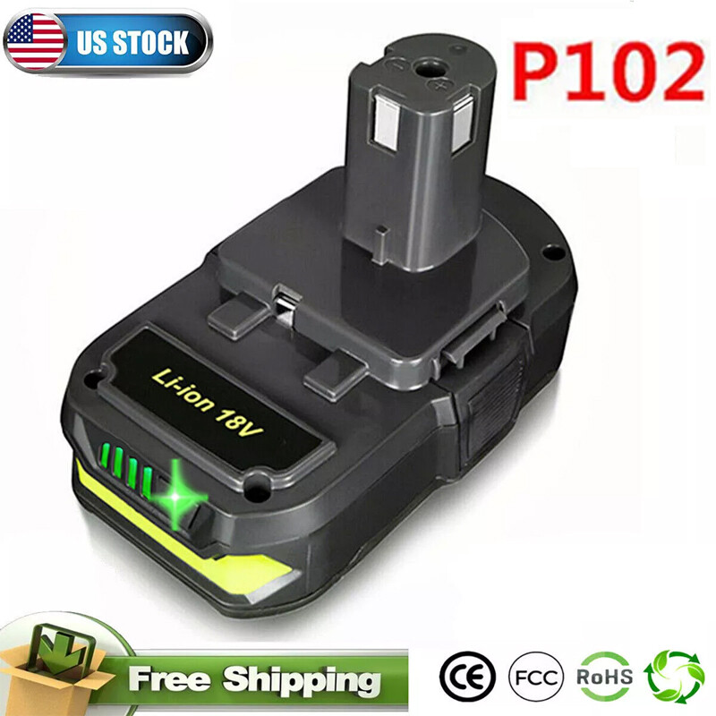 P102 Replace For RYOBI P190 18V Compact Lithium Battery P107 P104 P108 One Plus