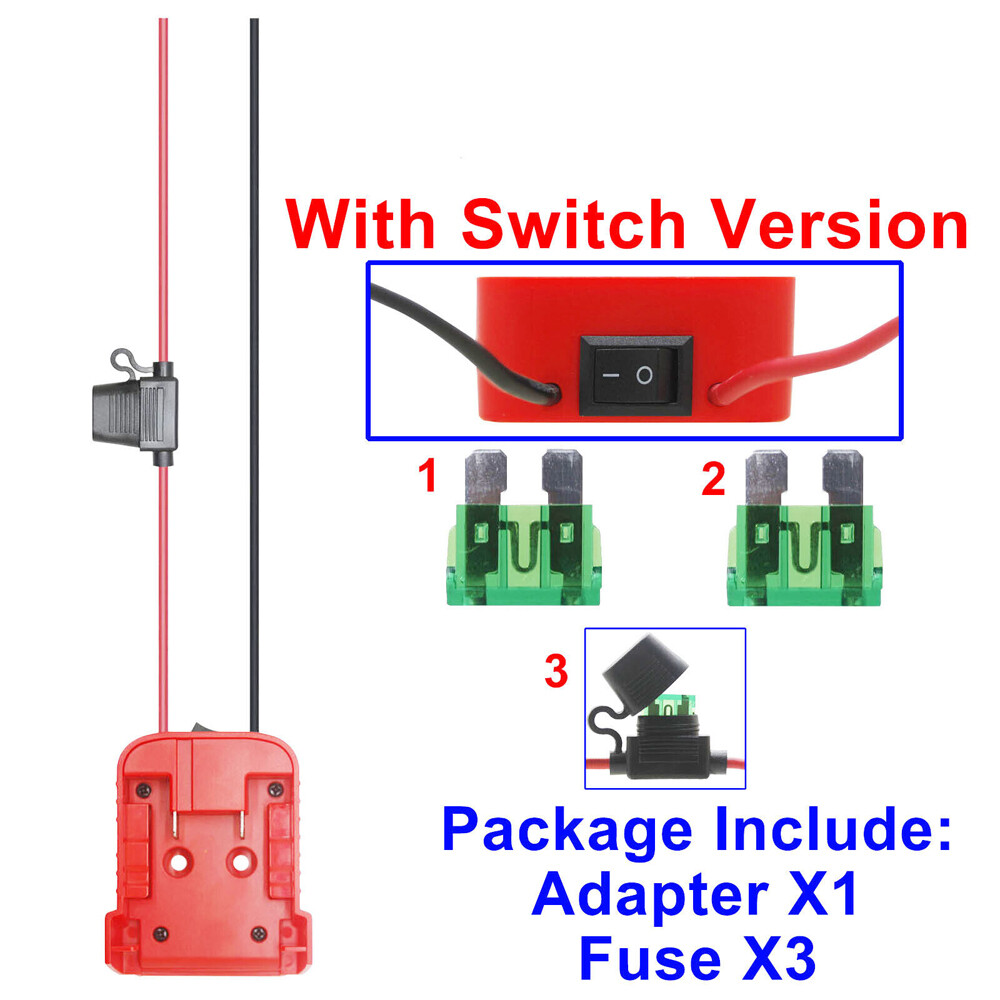 DIY Battery Adapter Power Wheels Dock Robotics Compatible with Milwaukee M18 18V