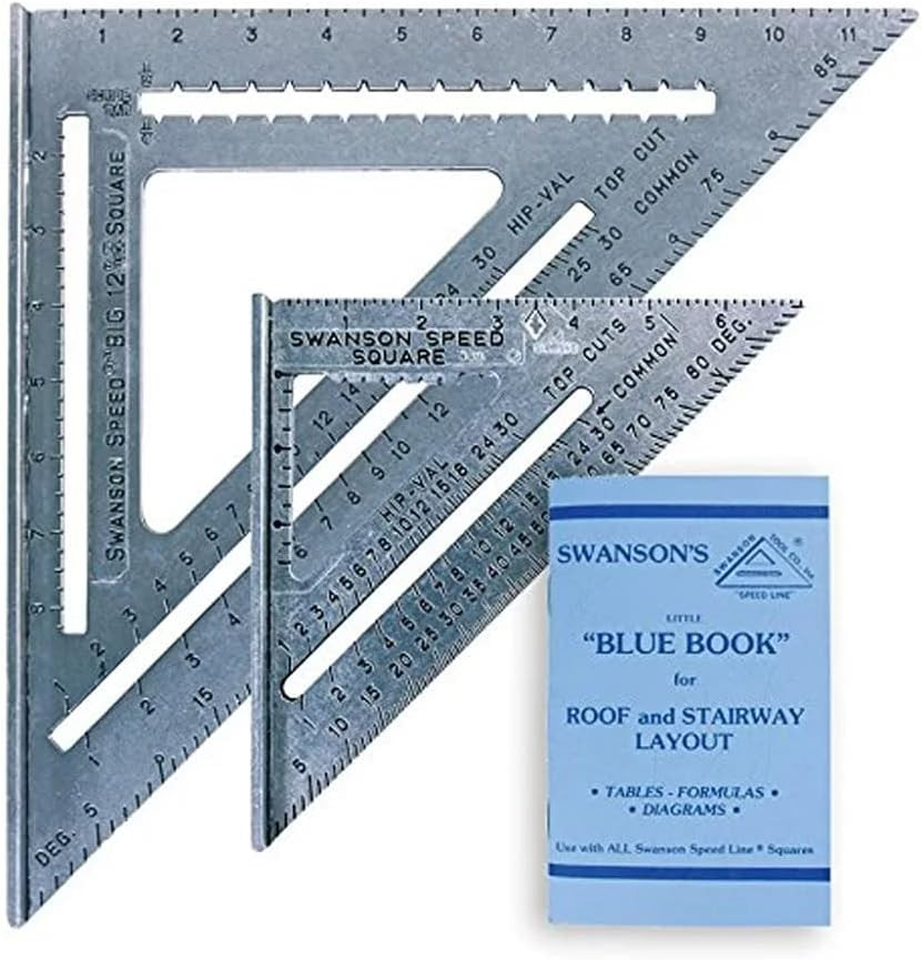 Swanson Tool Combo Speed Square Set 7 inch and 12 inch Ruler for Carpentry