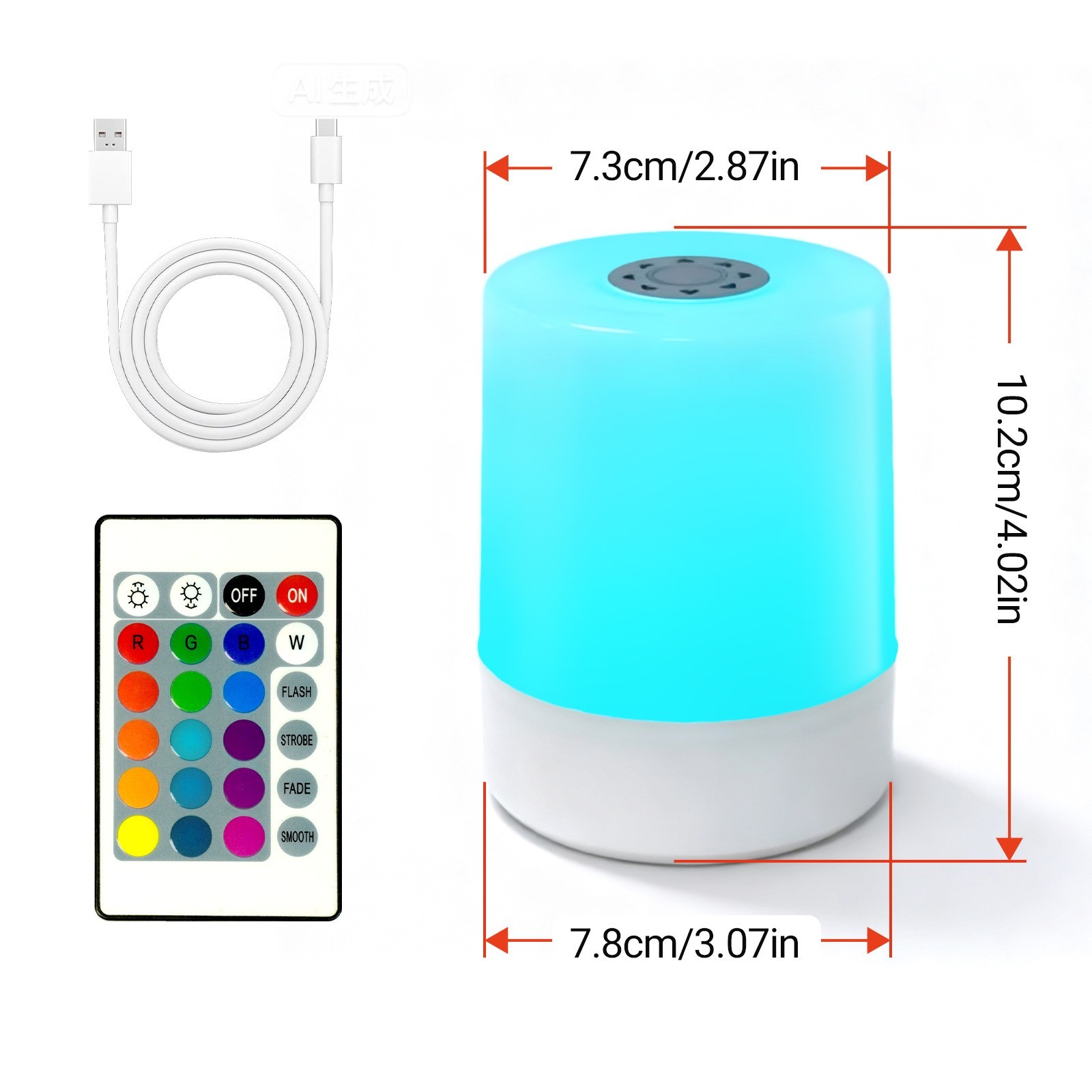 RGB Touch Dimmable Night Light Smart Adjustable Brightness Bedside Table Lamp