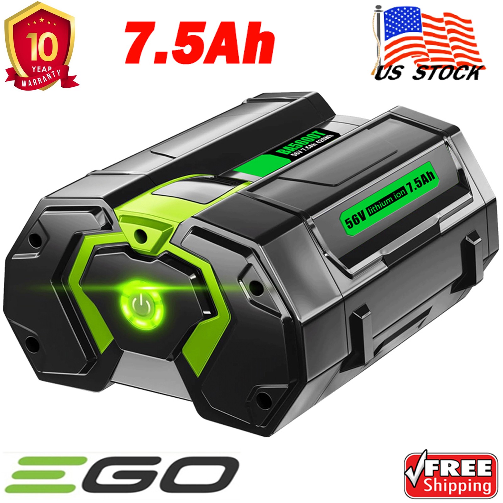 For EGO POWER+ BA2800T 56V 7.5 AH Battery w/ Fuel Gauge 56 Volt BA4200T BA5600T