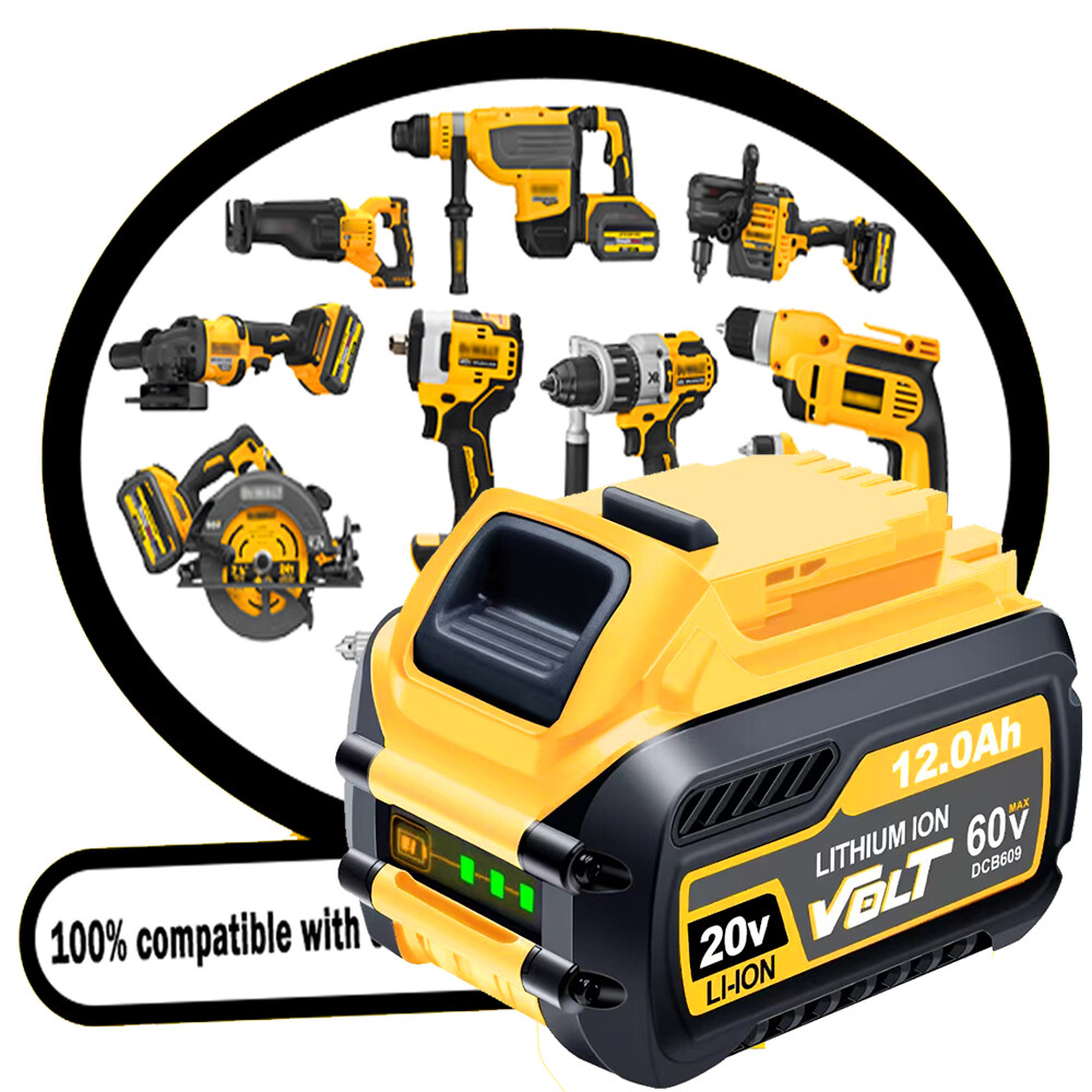 12.0Ah For DEWALT FLEXVOLT DCB609 20V/60V MAX Lithium-lon Battery DCB606 DCB612