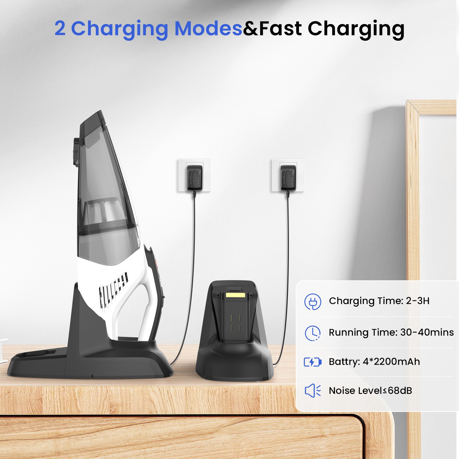 Handheld Cordless Vacuum Cleaner 25KPA Portable 120W HEPA Filter Home Car Pet