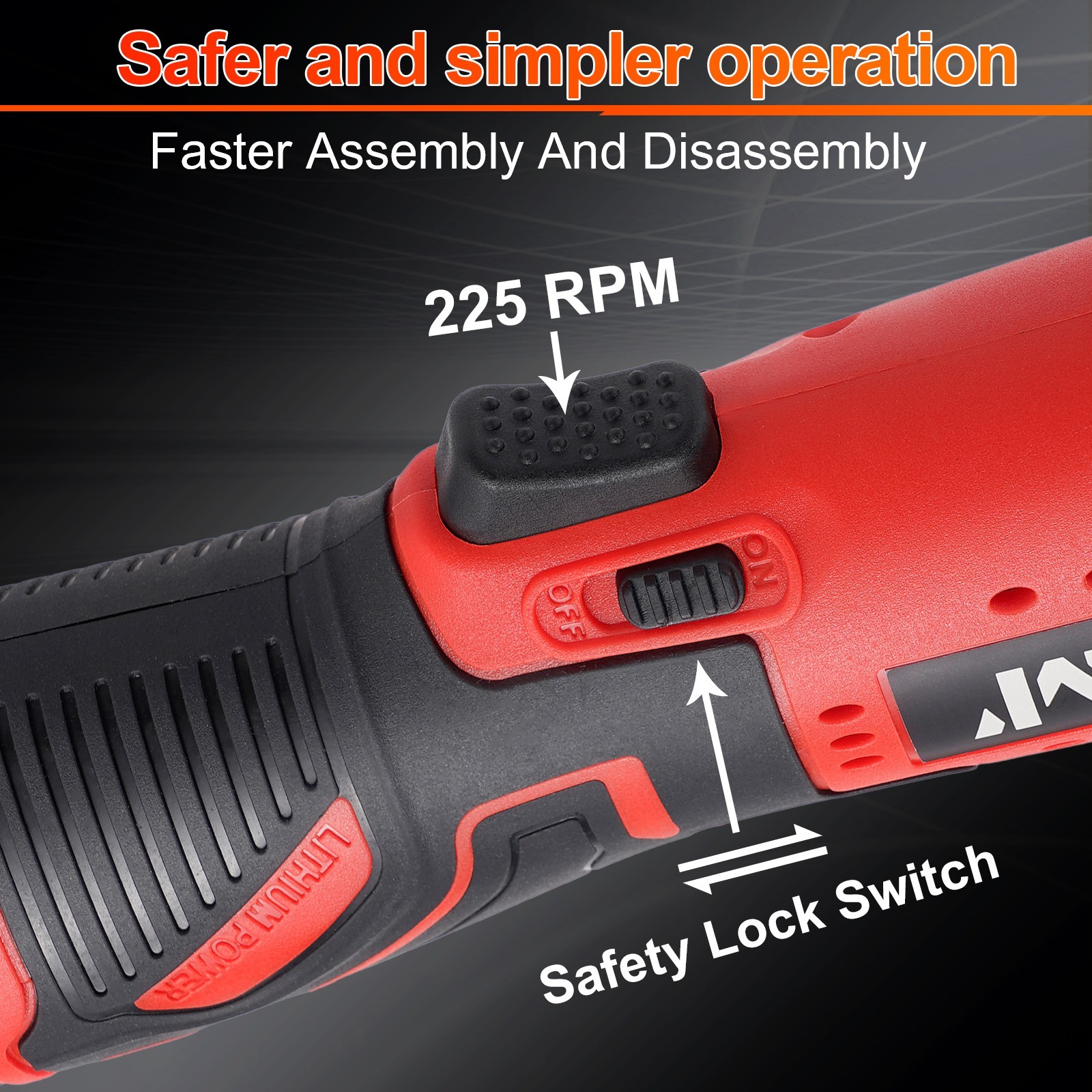 3/8″ Electric Cordless Ratchet Right Angle Wrench Impact Power Tool + 2 Battery