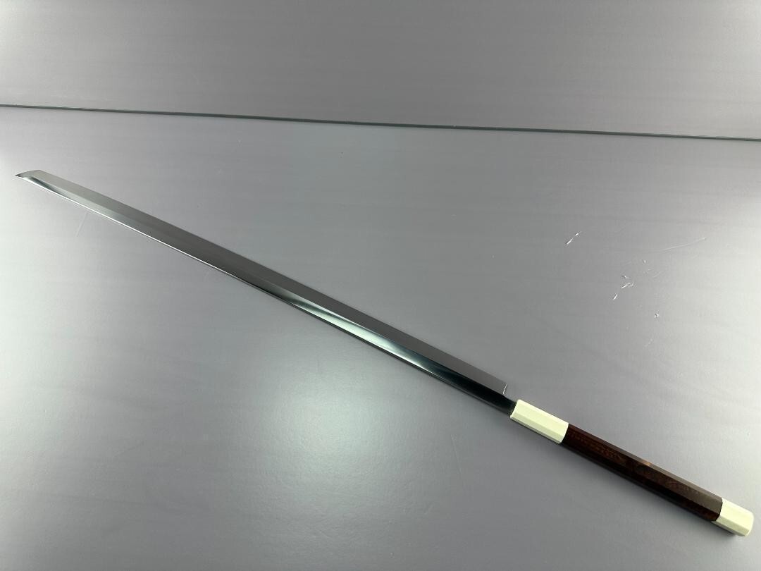 Japanese Maguro Tuna Knife 900mm / 35 in Tamahagane Blue White Steel + Saya