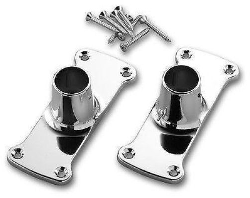 HEAVY DUTY RECTANGULAR JUMBO SHOWER ROD BRACKET HOLDER CHROME FOR 1″ ROD