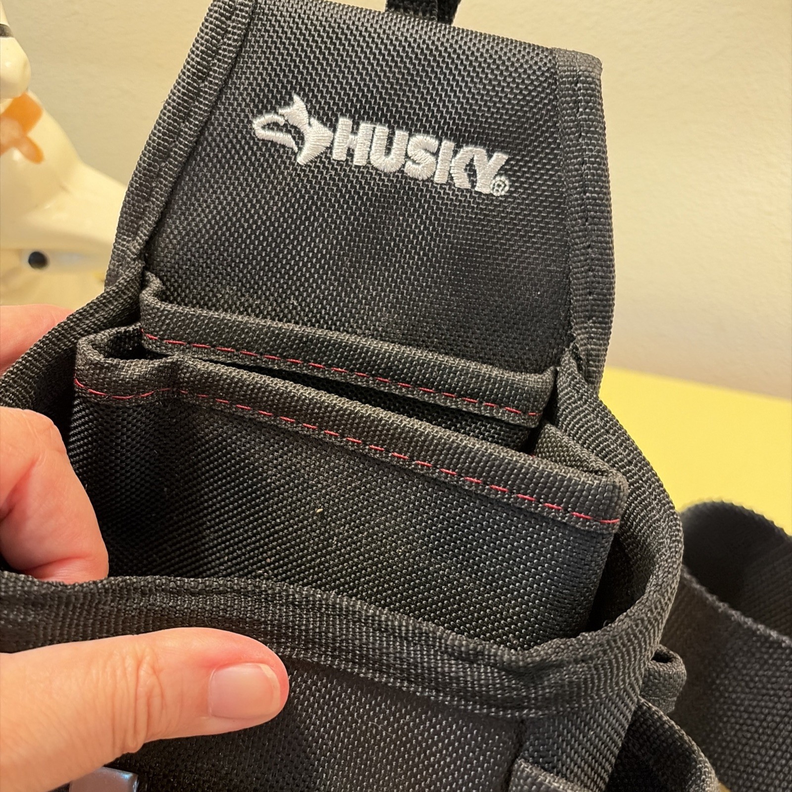6.7 In. Black 3-Pocket Utility Tool Belt Pouch