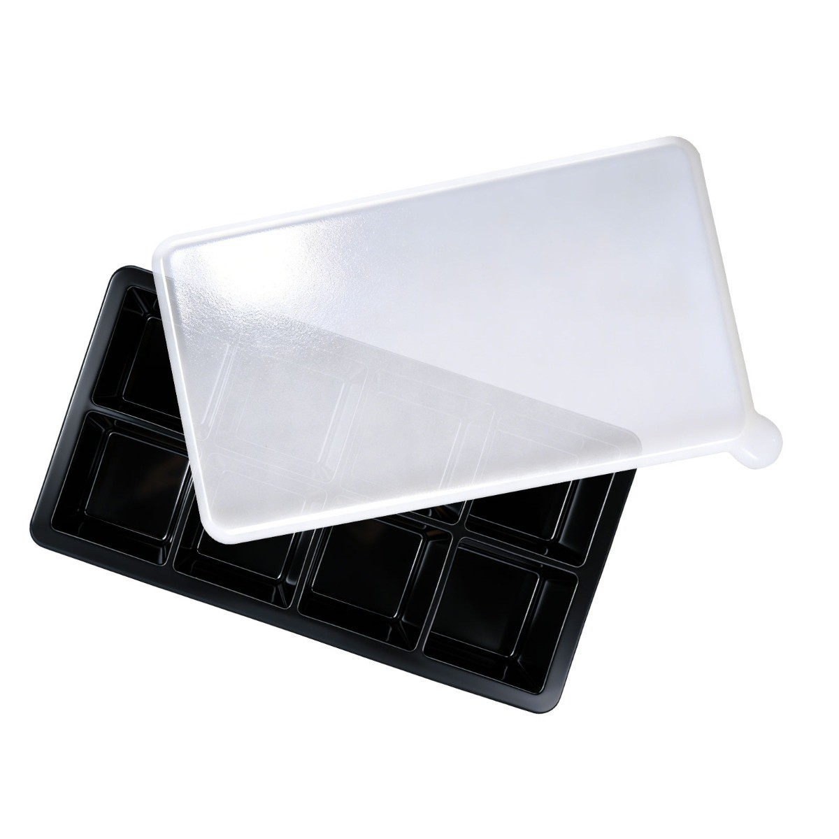 4.8CM Large Ice Cube Maker Tray 8 Grids Silicone Molds for Whiskey Cocktails BLK