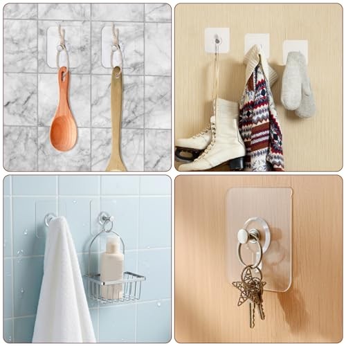 20Pcs Heavy Duty Self Adhesive Hooks, No-Trace Sticker Frame Hangers Without