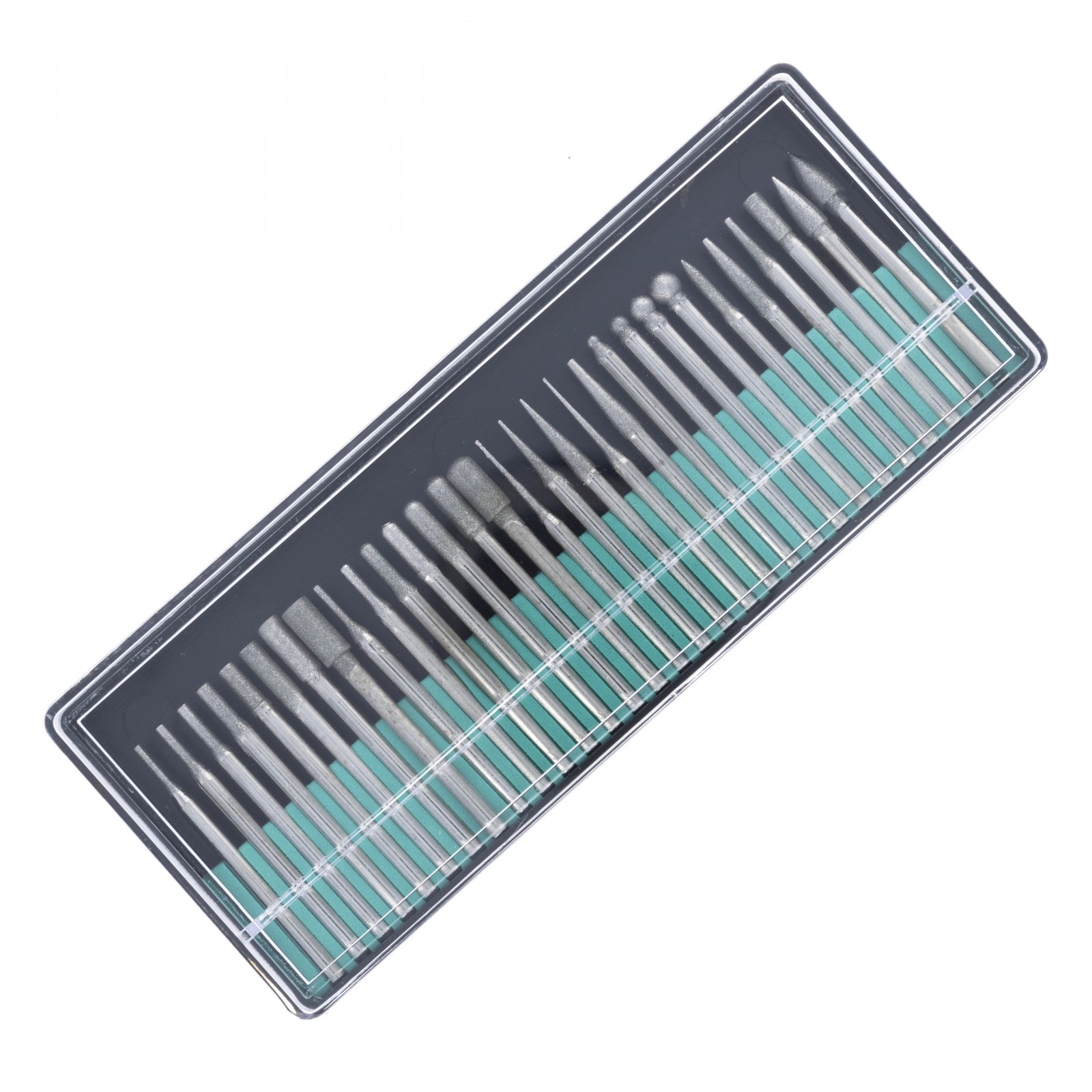 Universal Tool Assorted Diamond Burr Set 120 Grit .125 Inch Shank 30 Pieces