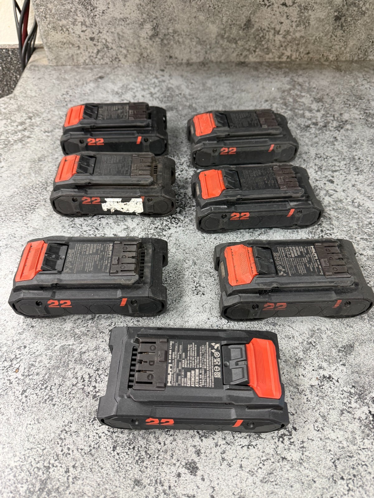 7 Hilti B22-85 21.6V Li-ion Nuron Batteries with Hilti c 4-22 charger !!-