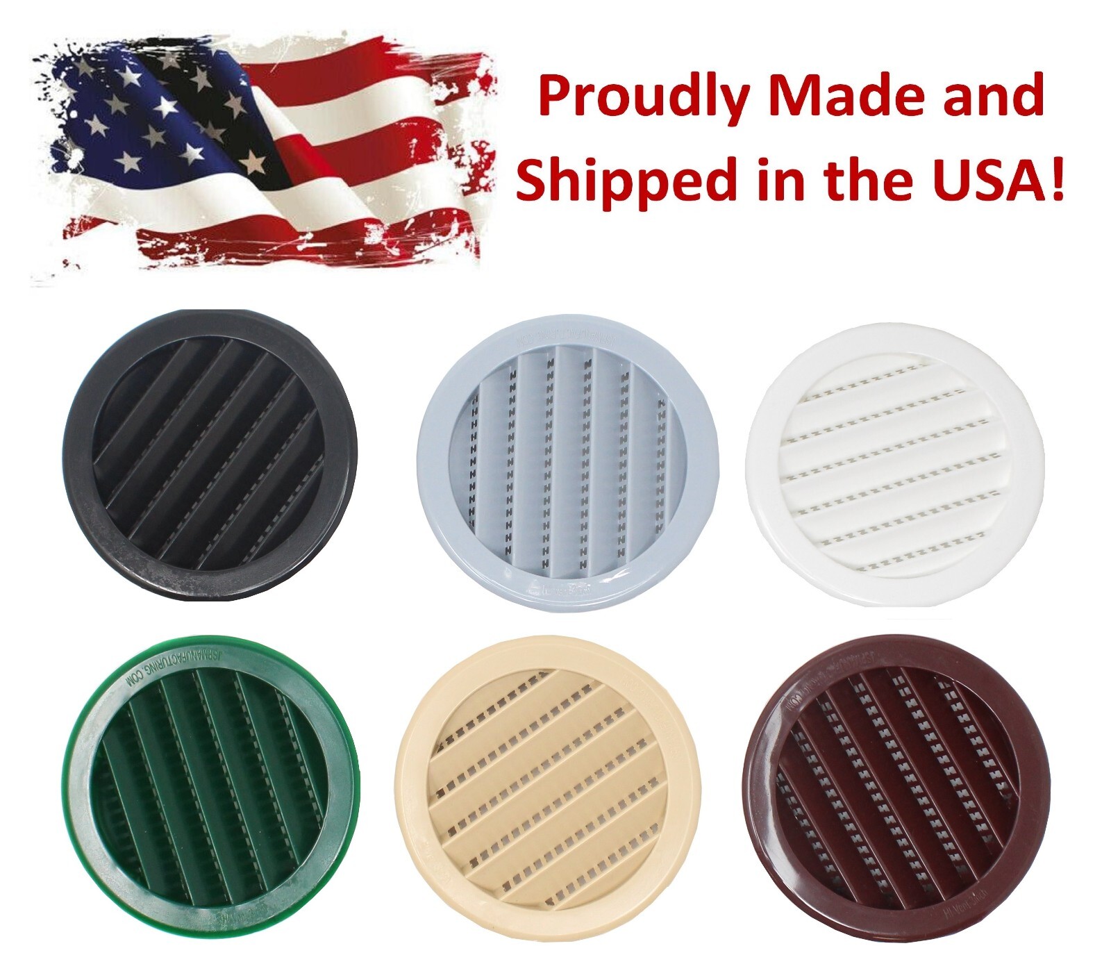 2″ Round Plastic Louver Soffit Air Vent Reptile Screen Grille Cover