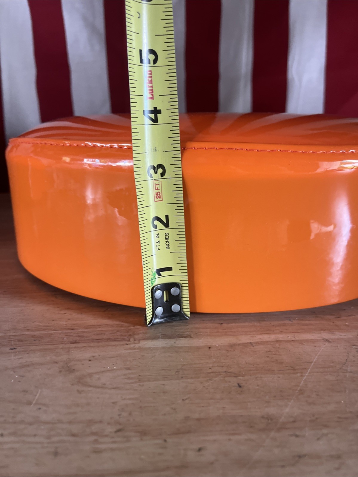 STIHL 14” Stool Cushion Orange White Logo Dealer New Old Stock HTF Man Cave