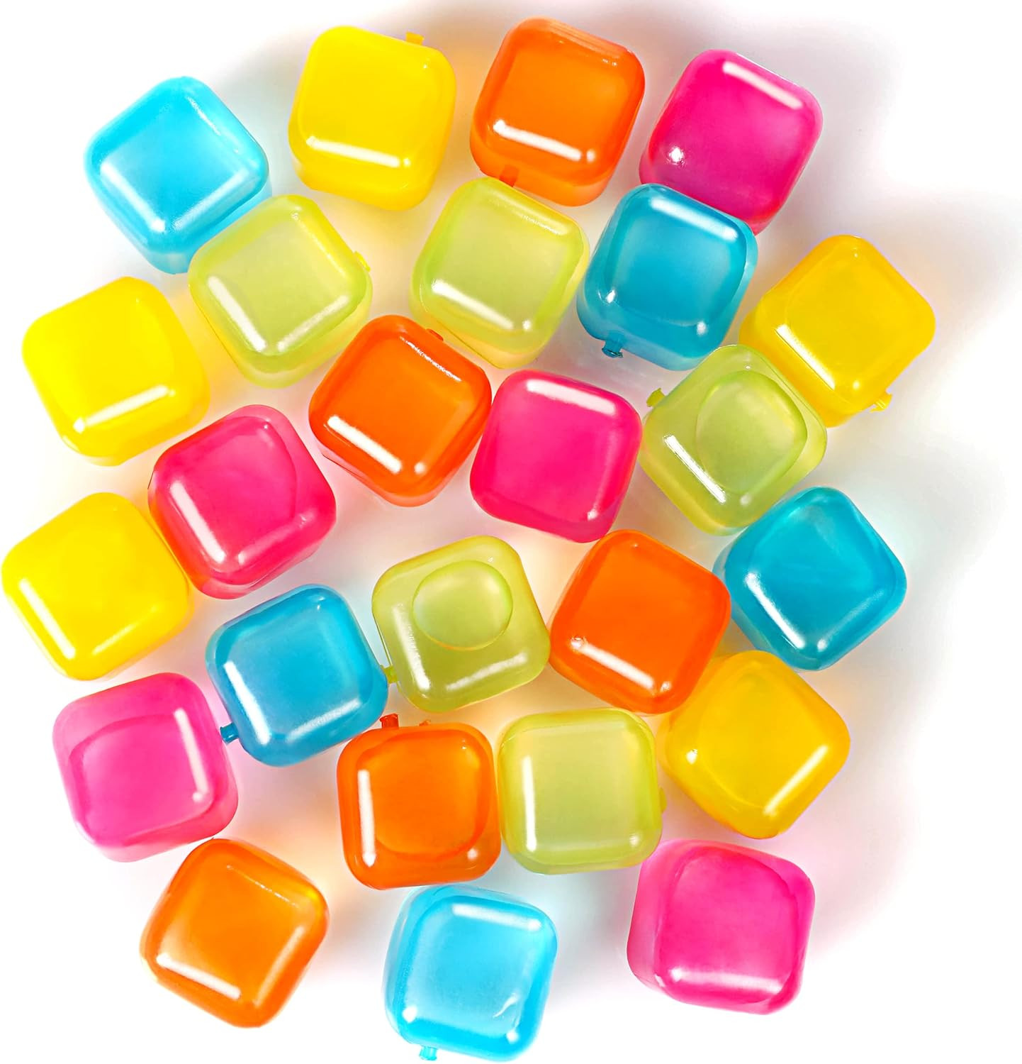 Reusable Ice Cube Plastic Ice Cubes 25 Pack Colorful Refreezable Icecubes
