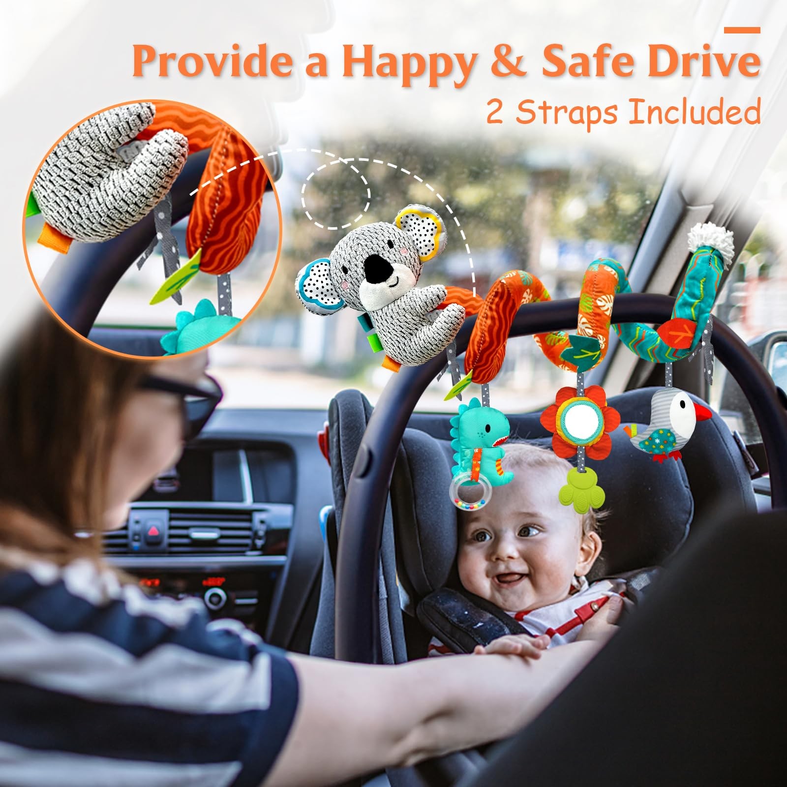 XIXILAND Car Seat Toys Baby Toys 0-3 Months Developmental, Stroller Toys Infant