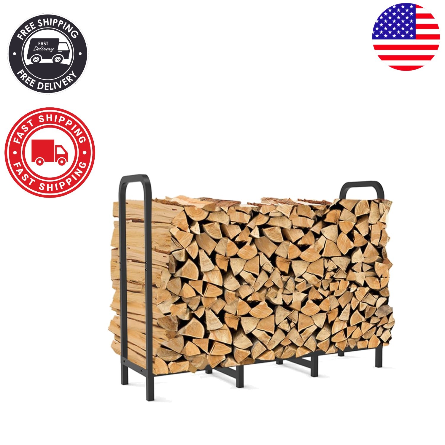 Compact Heavy-Duty Firewood Holder with Elevated Design – Perfect for Indoors