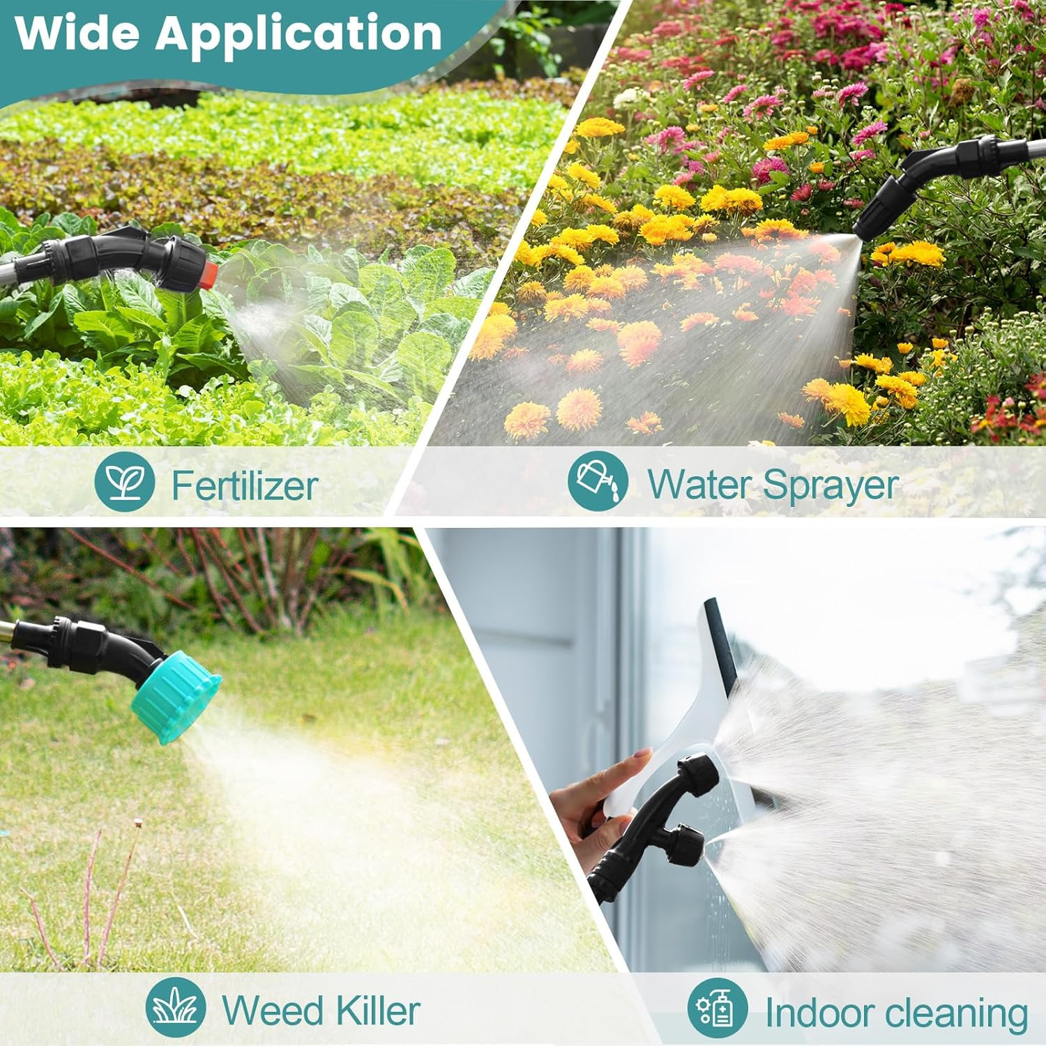 Battery Powered Sprayer 1.35 Gallon, 2026 Electric Garden Sprayer with 3 Adjusta