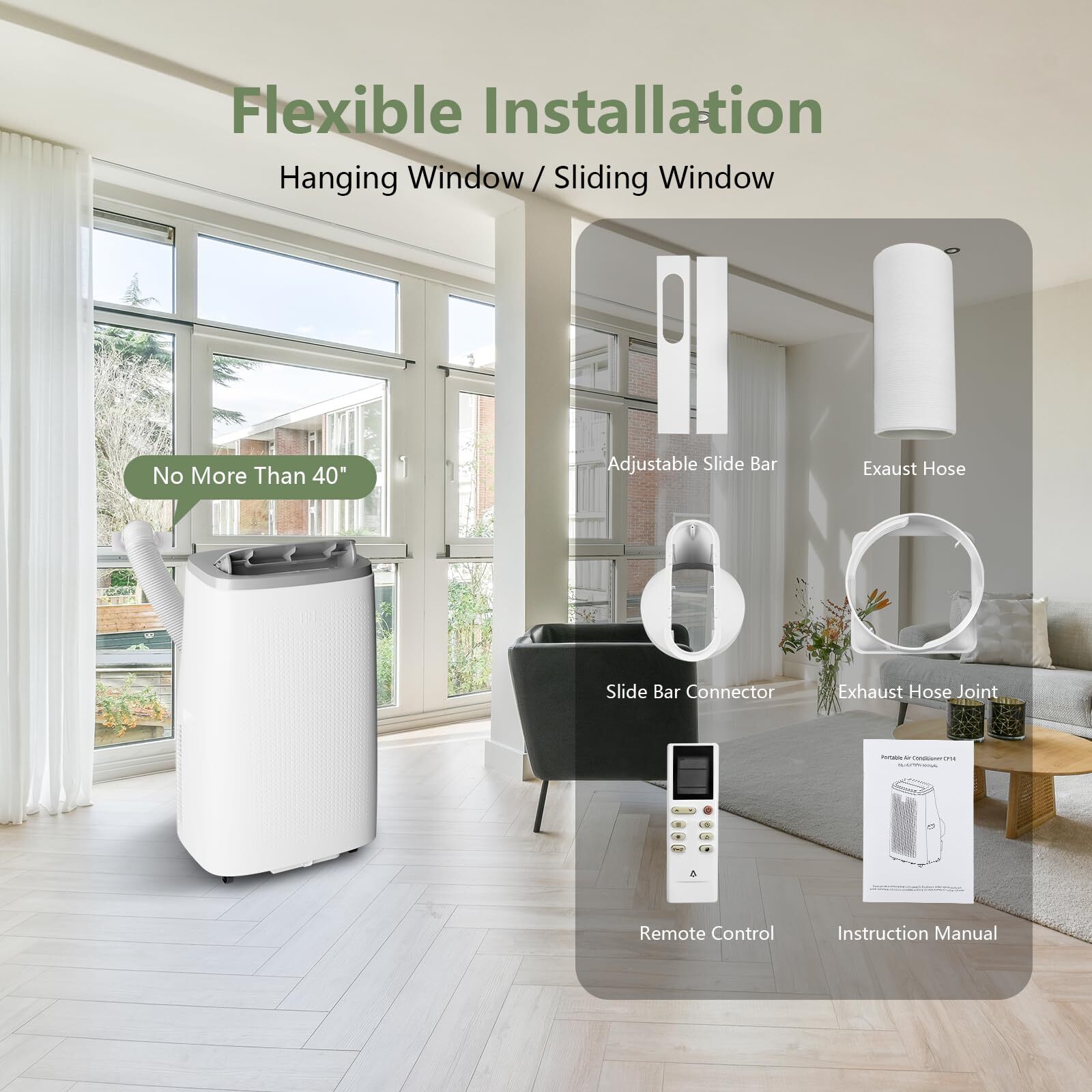 ✔️14000 BTUS Portable Air Conditioners Cool up to 750 Sq Ft Window Kit 24H Timer