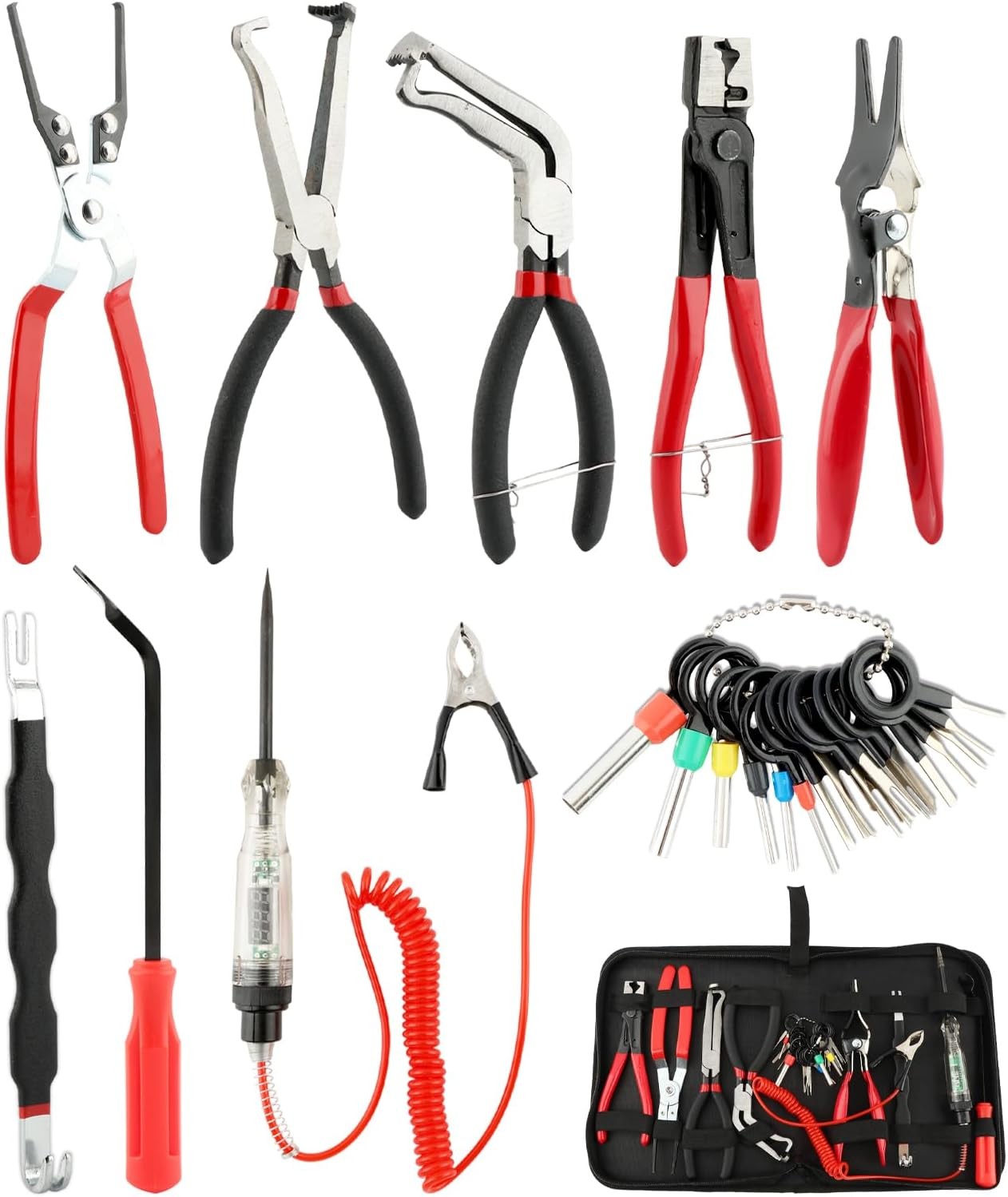 27PCS Automotive Electrical Disconnect Pliers Terminal Removal Tool Kit