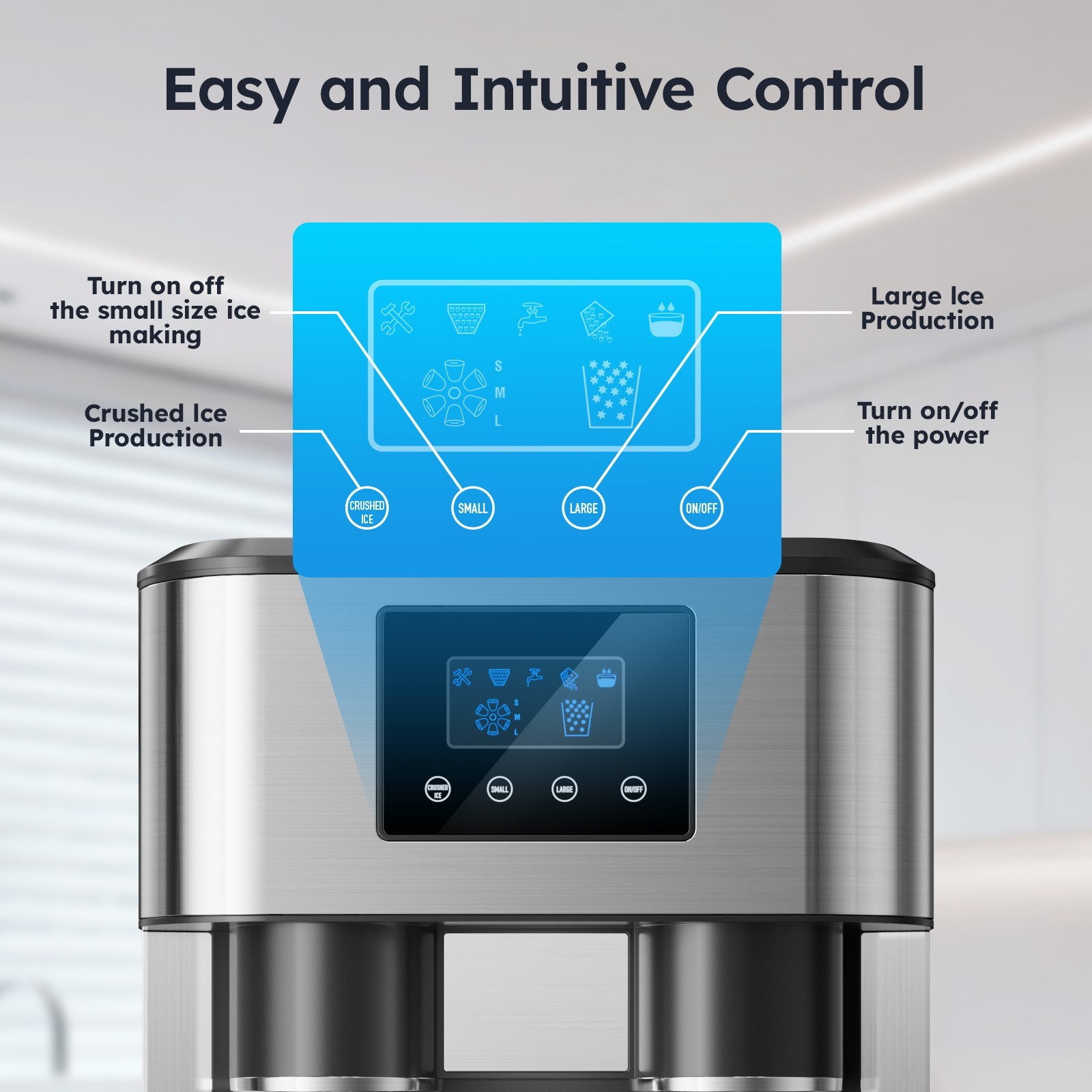 3in1 Home Desktop Automatic Ice and Water Dispenser 33 lbs Warm Water Dispenser