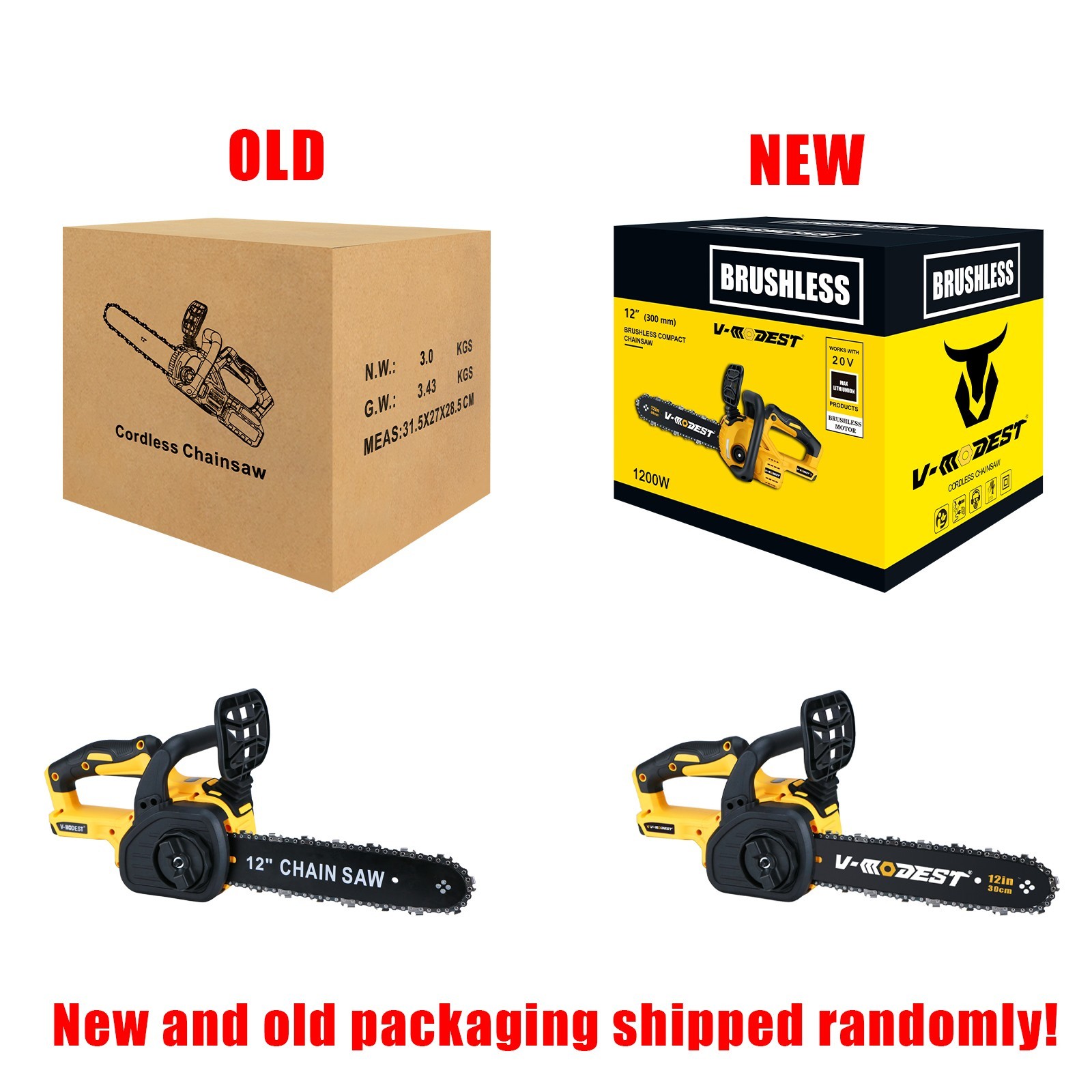Fit DEWALT 20V MAX Battery Brushless 12 in. Compact Cordless Chainsaw w/2 chains