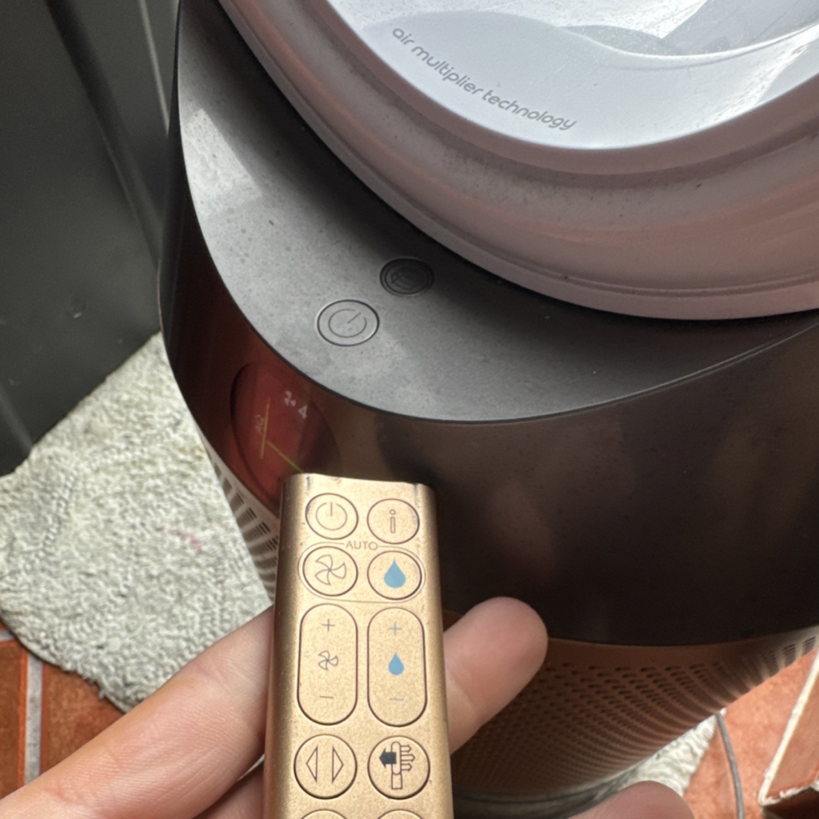 Dyson Pure Cool Tower Bladeless Fan Air Purifier, Remote, White/copper