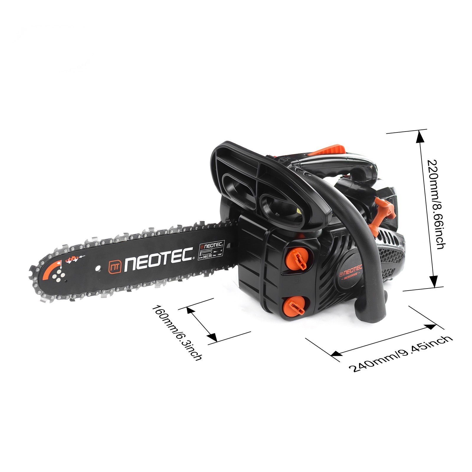 25.4CC 12″ Gasoline Chainsaw Gas Powered Wood Cutting Engine Gas Chain Saw Black