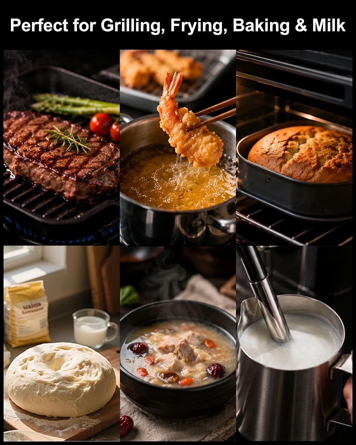 Meat Thermometer | 180° Auto-Rotating LED Display, 0.5-Second Read, Dual-batt…