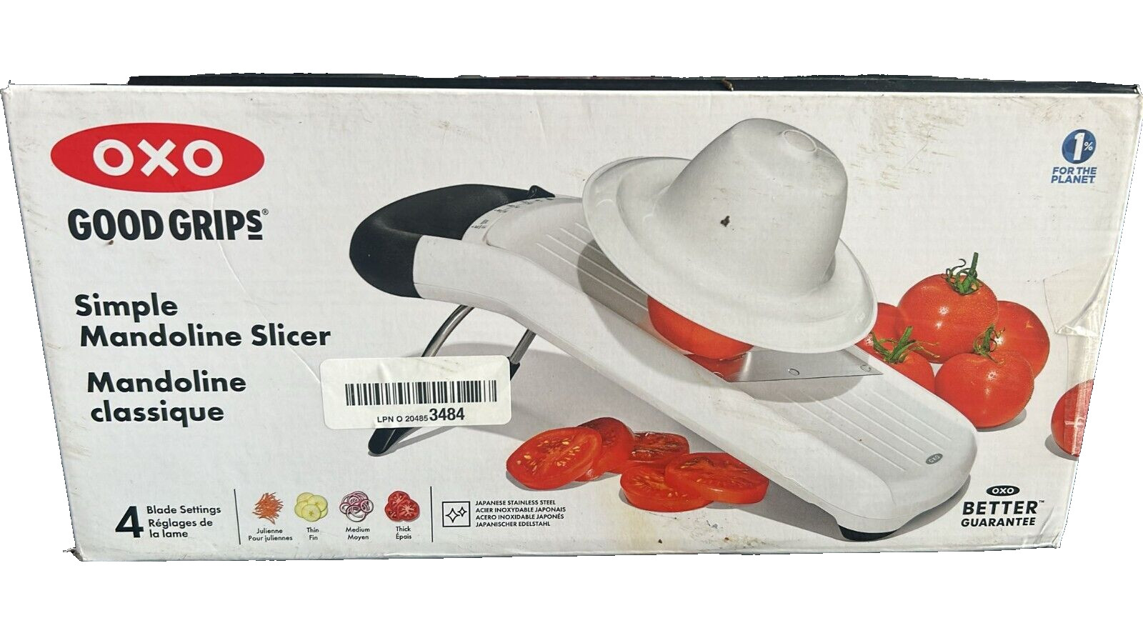 OXO Plastic Mandoline Slicer Compact White VBlade ABS 4 Blades Dishwasher-Safe