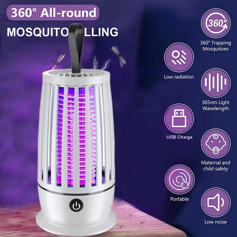 Electric Mosquito Insect Fly Bug Zapper Killer LED Light Trap Pest Control Lamp