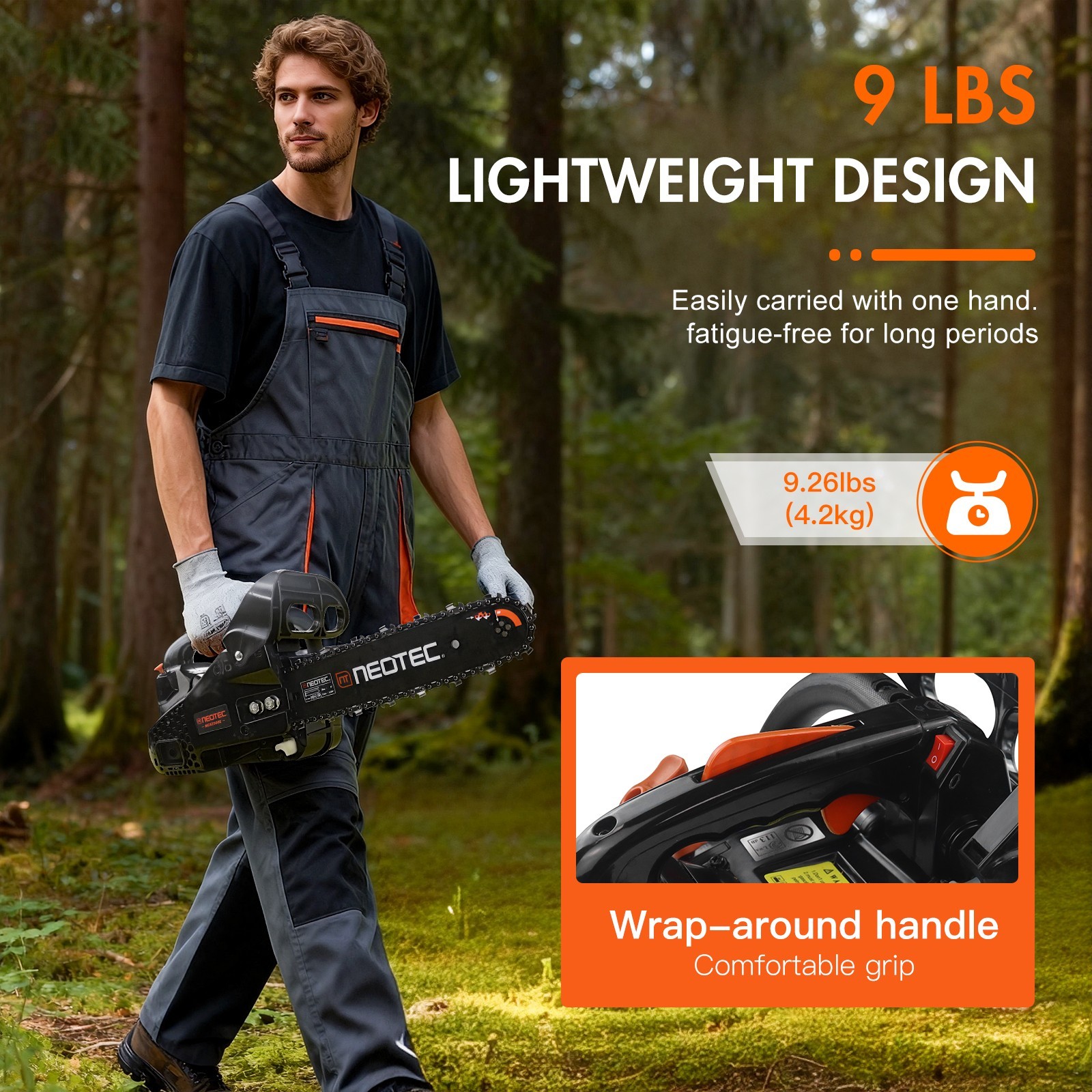 25.4CC 12″ Gasoline Chainsaw Gas Powered Wood Cutting Engine Gas Chain Saw Black