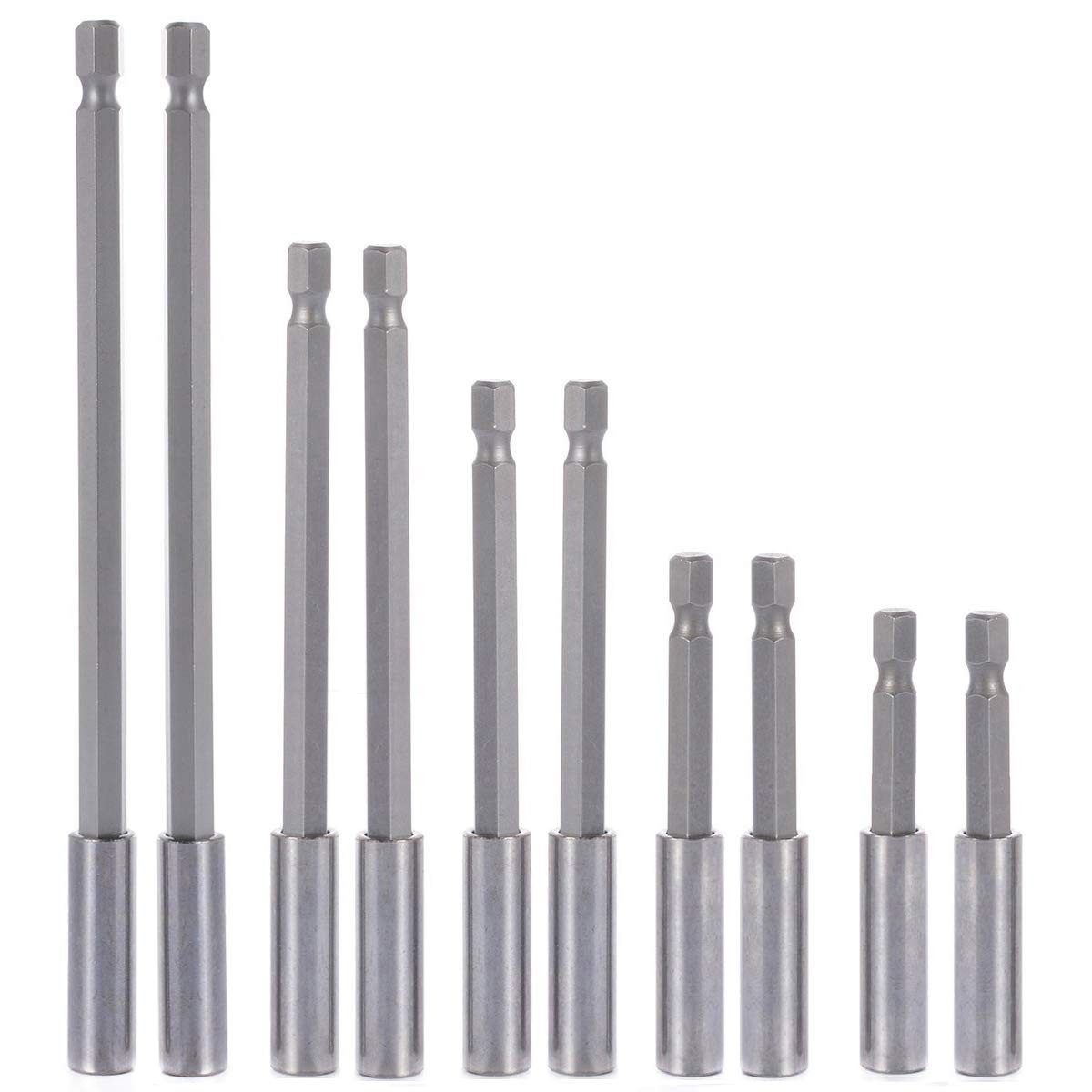 10Pieces Magnetic Bit Holder Extension, 1/4 inch Hex Shank Heavy Duty Quick R…