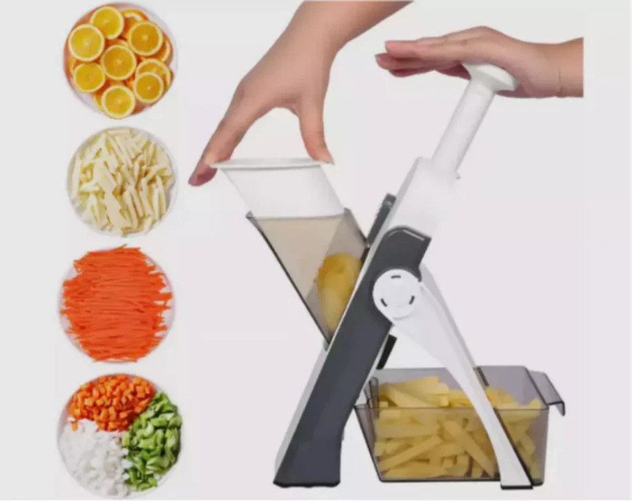 Safe Mandoline Slicer 5 in 1 Vegetable Chopper Food Potato Cutter Adjustable**++