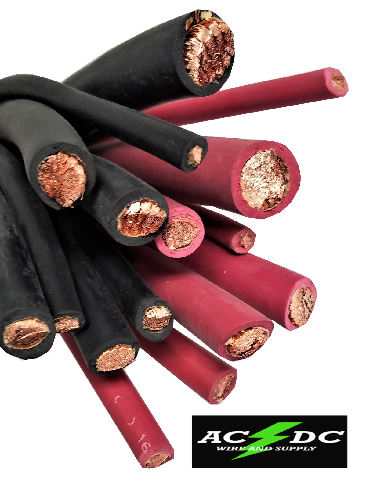 Rubber Jacket Battery & Welding Cable Copper 6, 4, 2 Gauge AWG Size By the Foot
