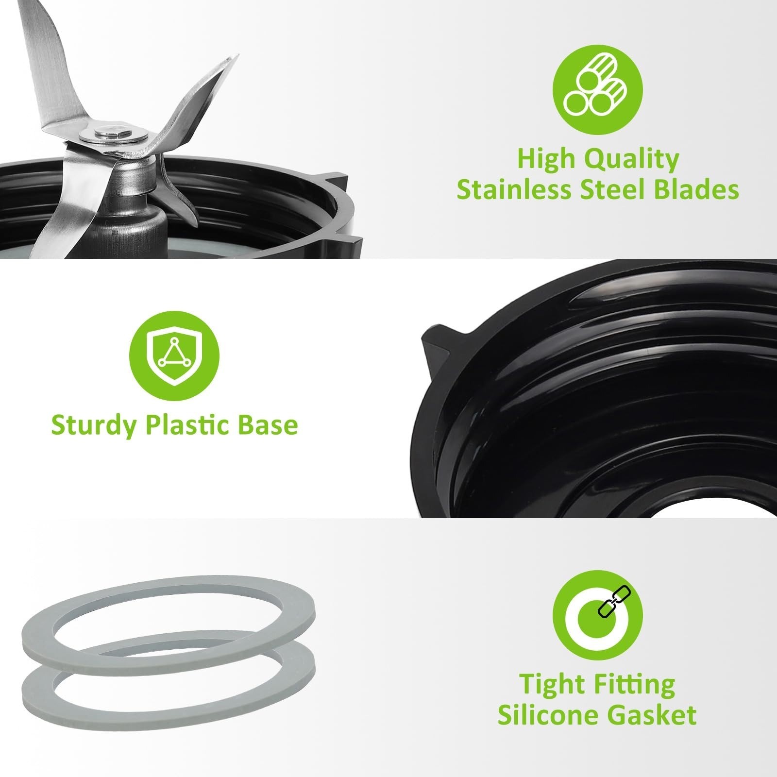 Oster Blender Replacement Parts – Ice Blade & ABS Base with O-Rings