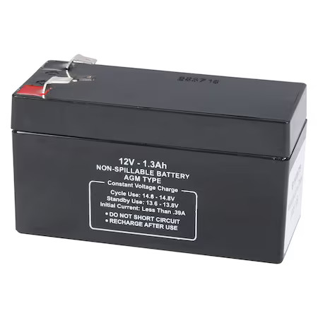 Sealed Lead Acid Battery, 12V, 1.3Ah, Agm, 47035