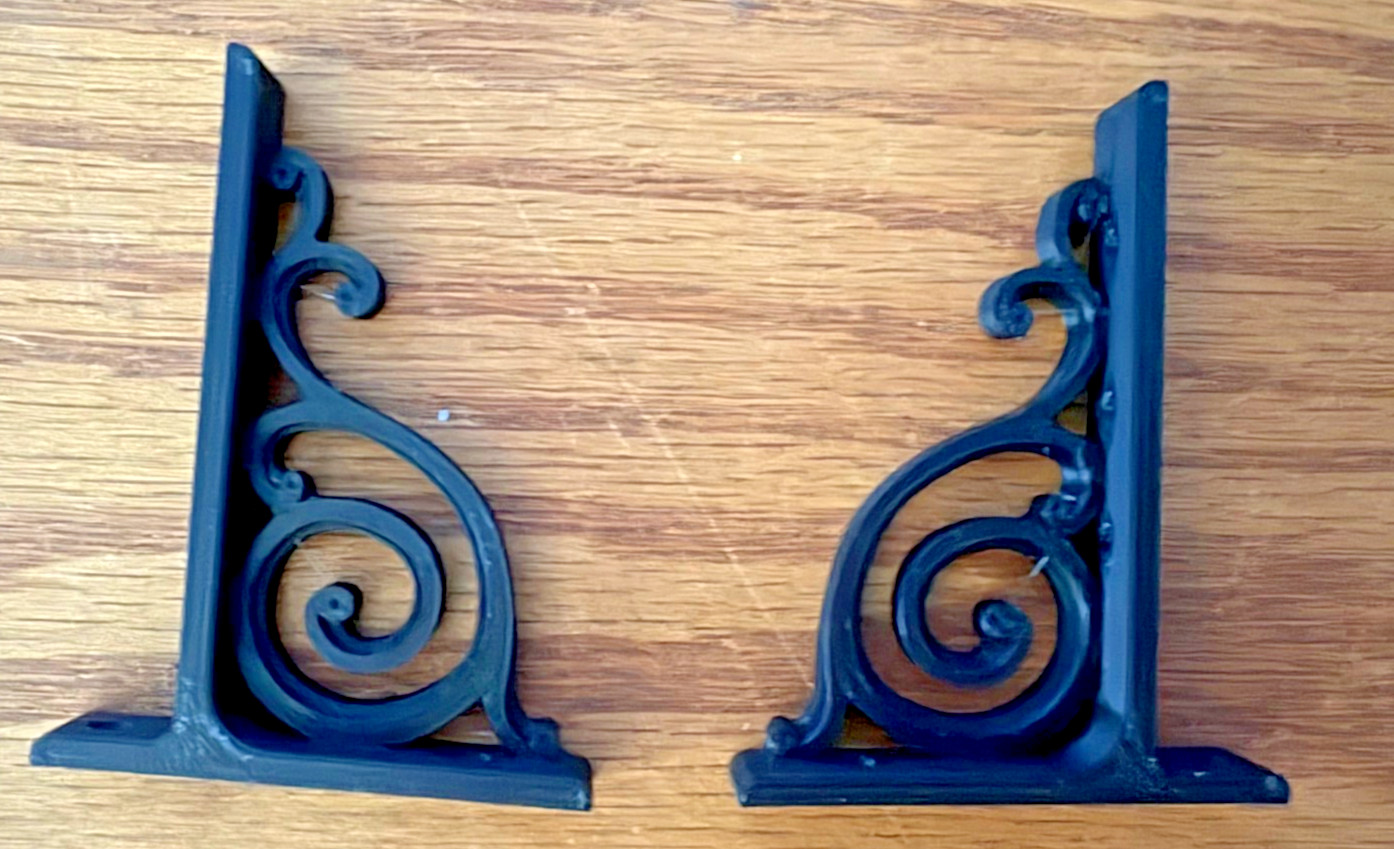2 Black Shelf Shelving Brackets 3 in X 2.5 in Curio Display Durable Elegant
