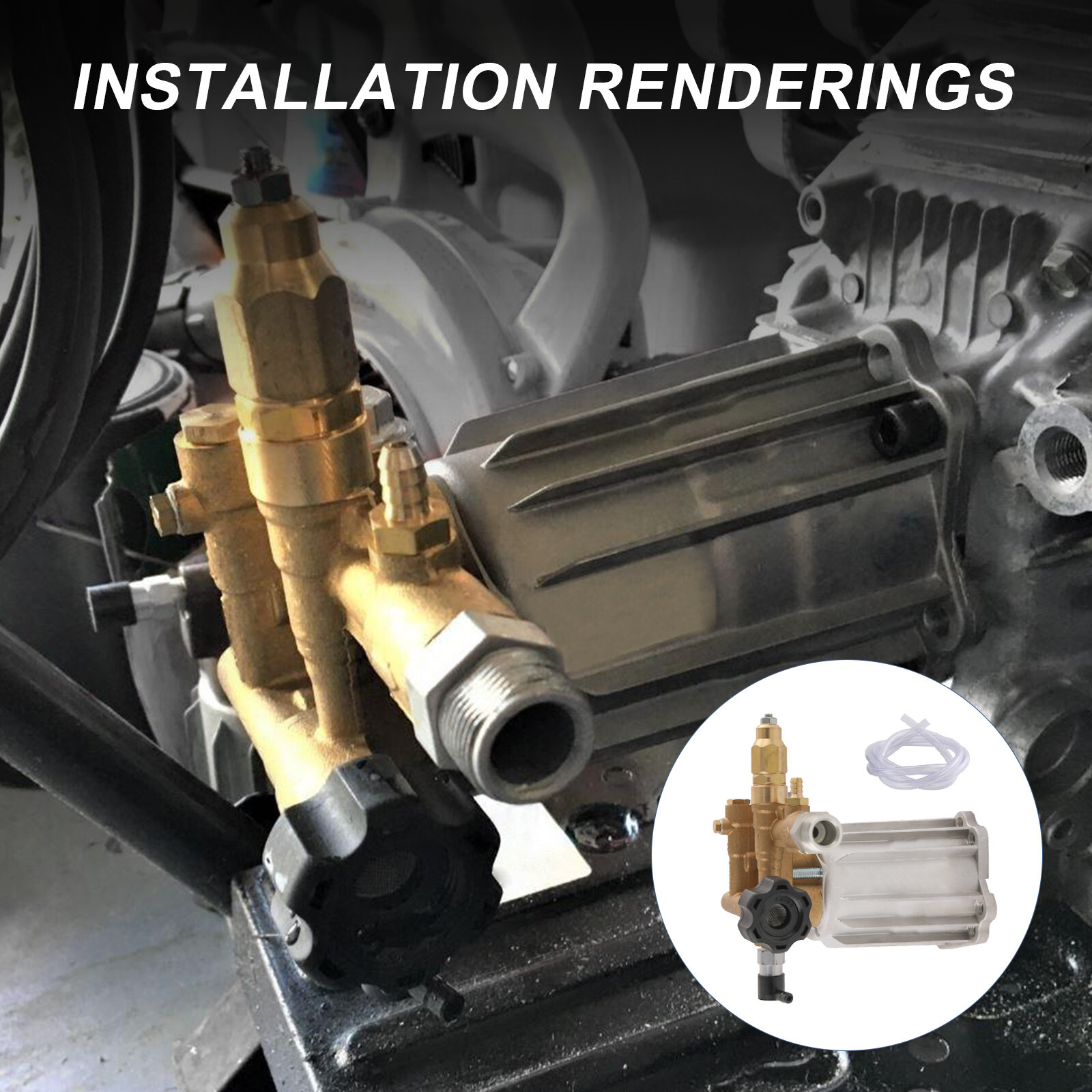 For RMV2.5G30 PRESSURE WASHER PUMP AXIAL, 2.5GPM 3000 PSI, 3400 RPM, 3/4″ SHAFT