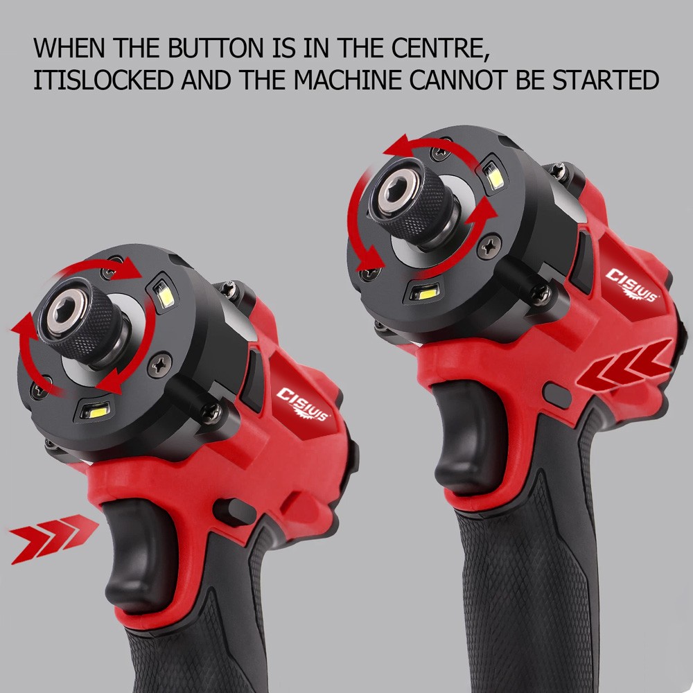 Brushless Cordless 1/4″ Hex Impact Driver With Bettery For Milwaukee M18 Battery