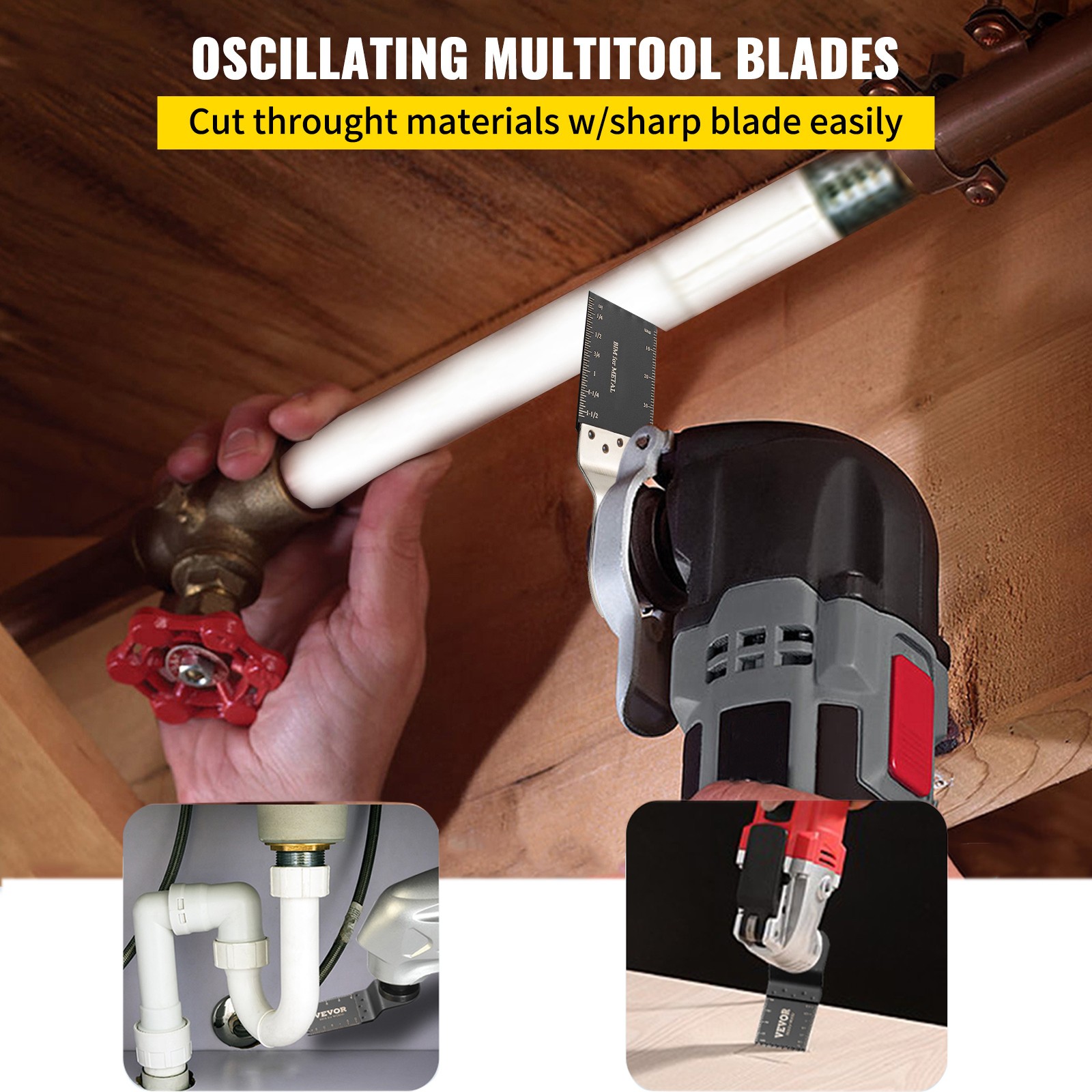 VEVOR Oscillating Multi Tool Saw Blades Multi Tool Blades 100PCS for Wood Metal