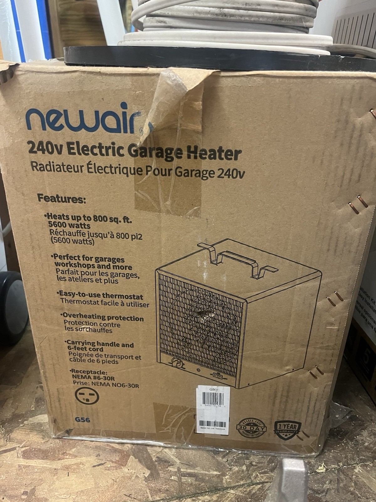 Newair Portable Electric Garage Heater 240V 800SQ Ft.