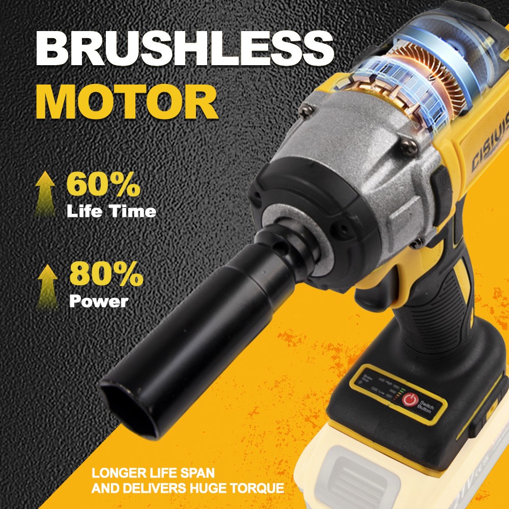 Brushless 1/2″ High-Torque Impact Wrench-Bare Tool For 20V DEWALT Battery