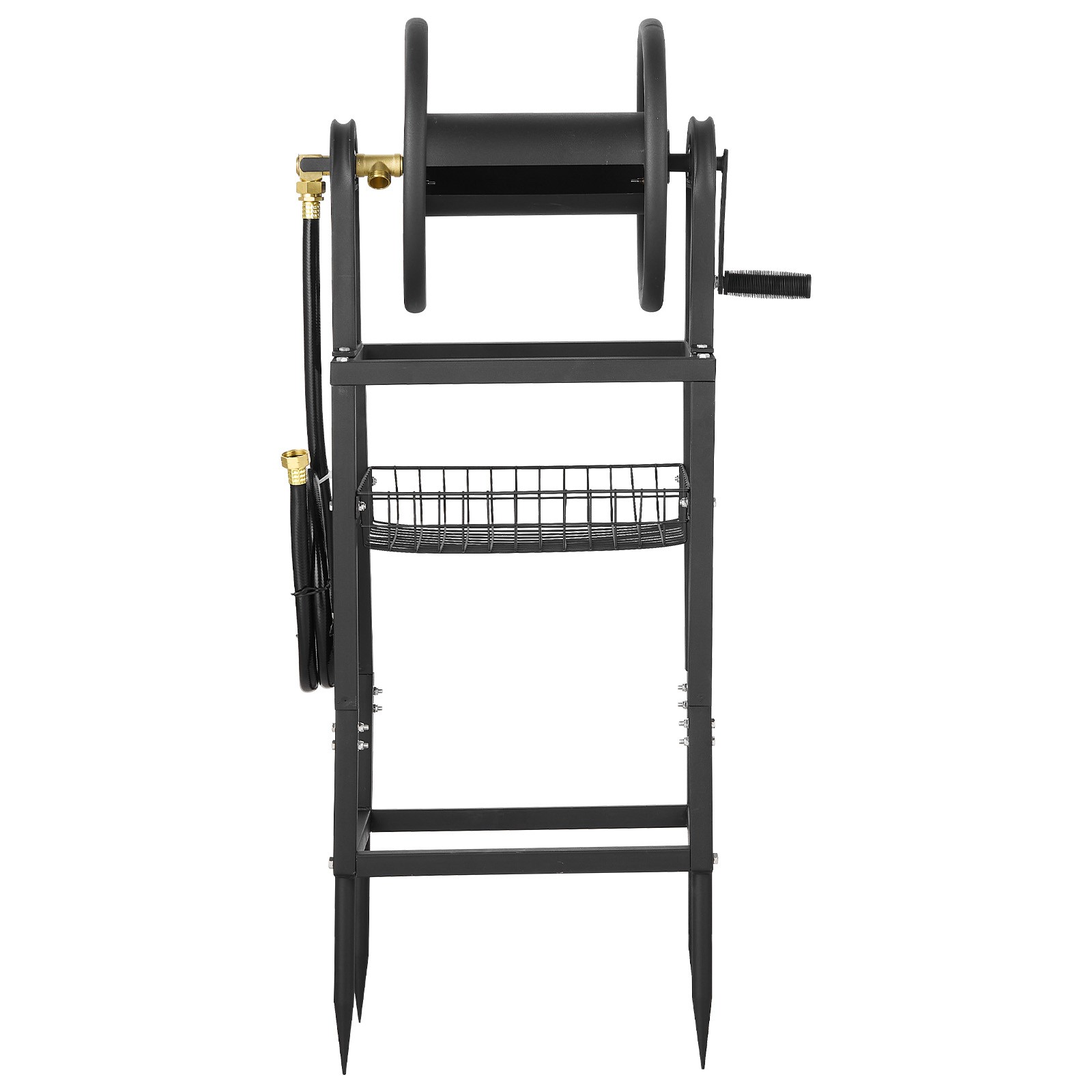 Uimoso Freestanding Hose Reel for 125 ft of 5/8-inch Hose, Wall-Mount Option
