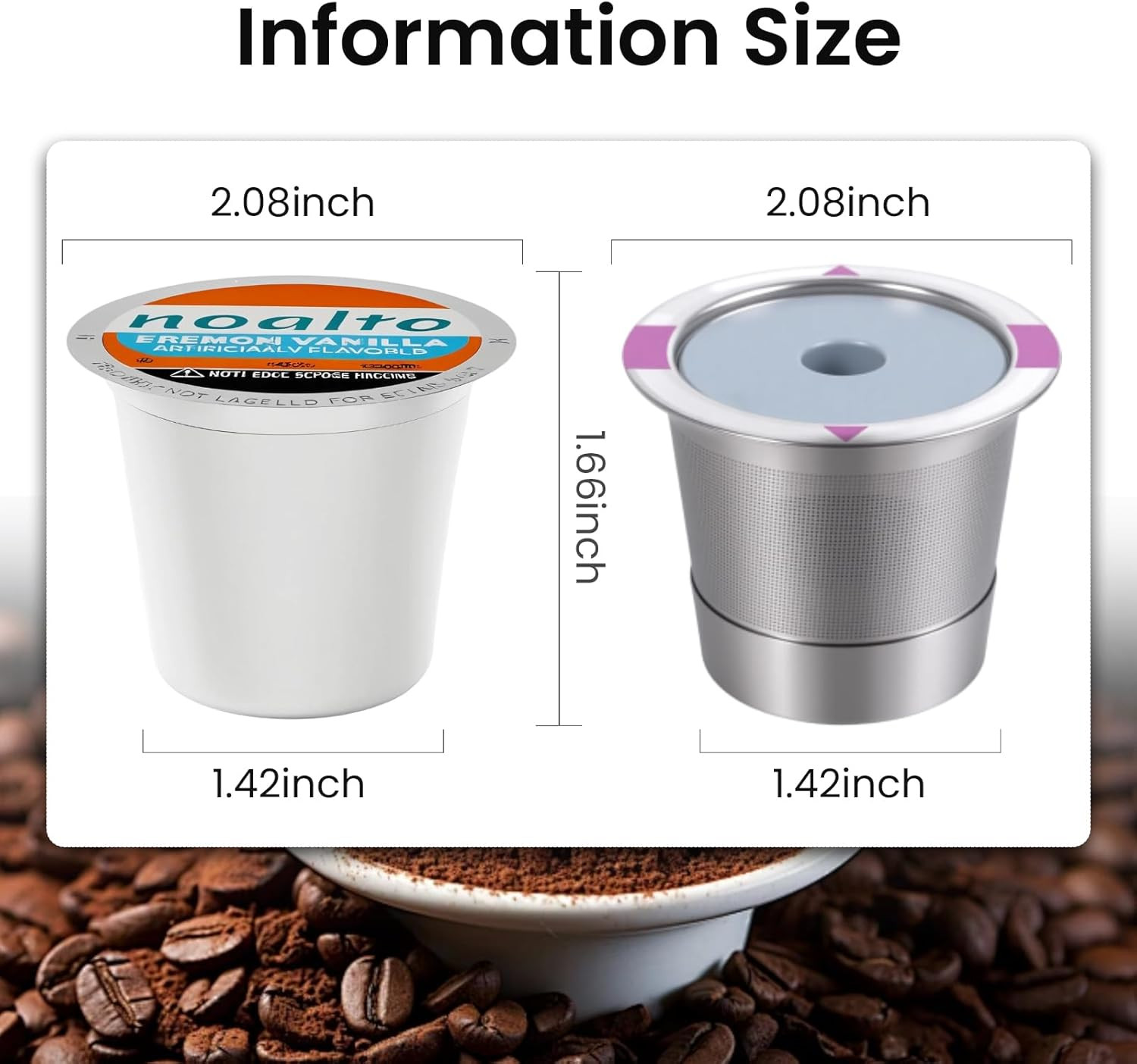 2 Pack K Cup Reusable Coffee Pods for Keurig: Stainless Steel Refillable K Cup –