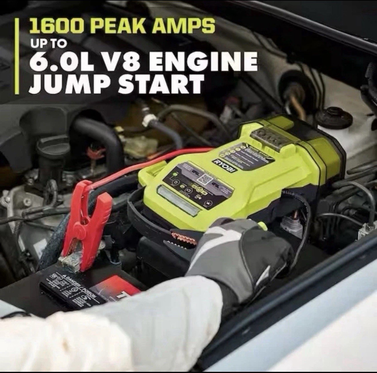 RYOBI ONE+ 18V 1600A Cordless Jump Starter Kit w/ Battery Charger LED P7110 NEW