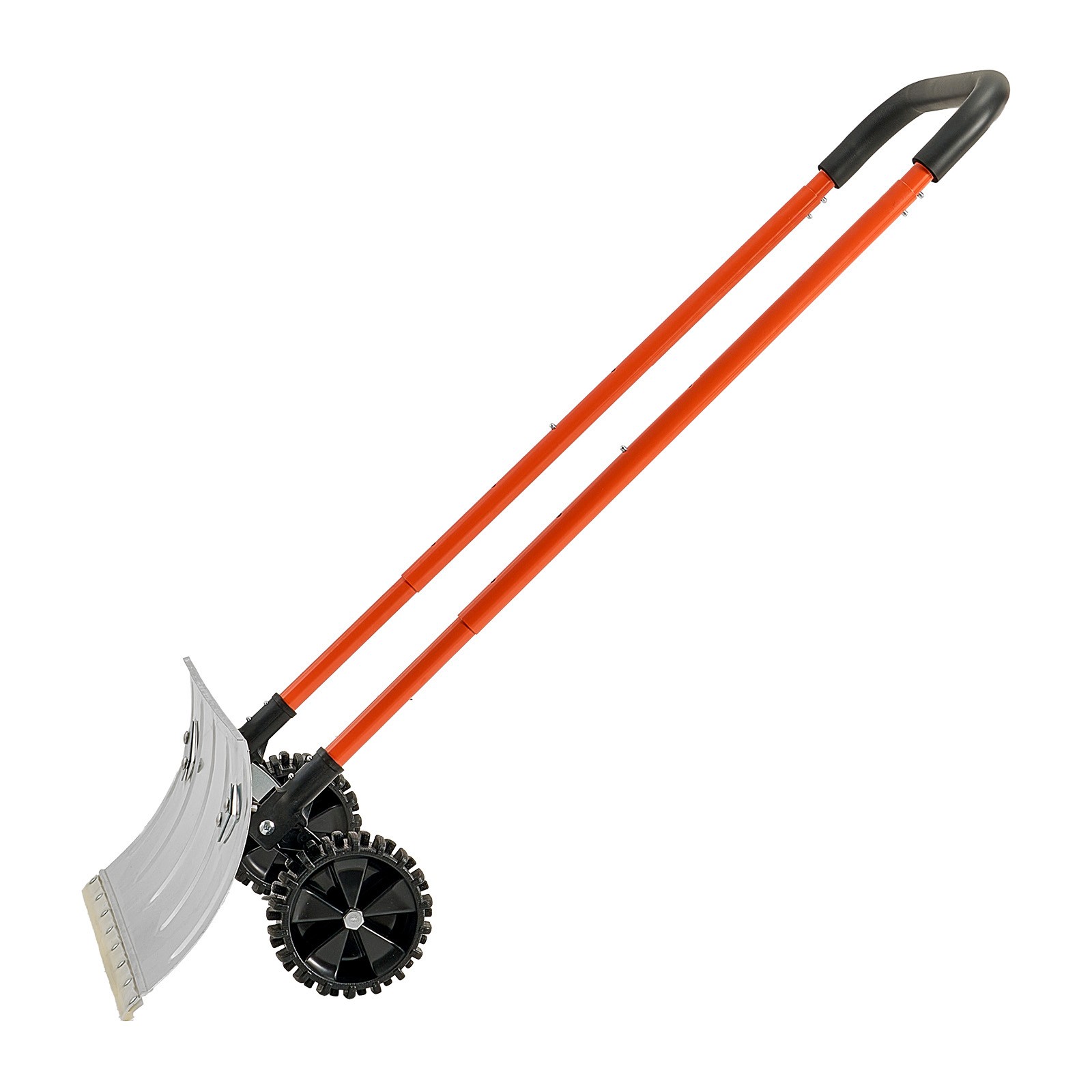 Snow Shovel with Wheels 24″ Durable Metal Snow Removal Pusher Plow for Driveway