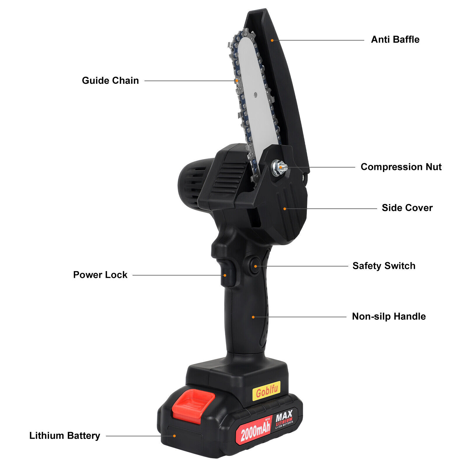 Mini Chainsaw 6 Inch Cordless Handheld Chainsaw Electric Chainsaw Tree Trimmer