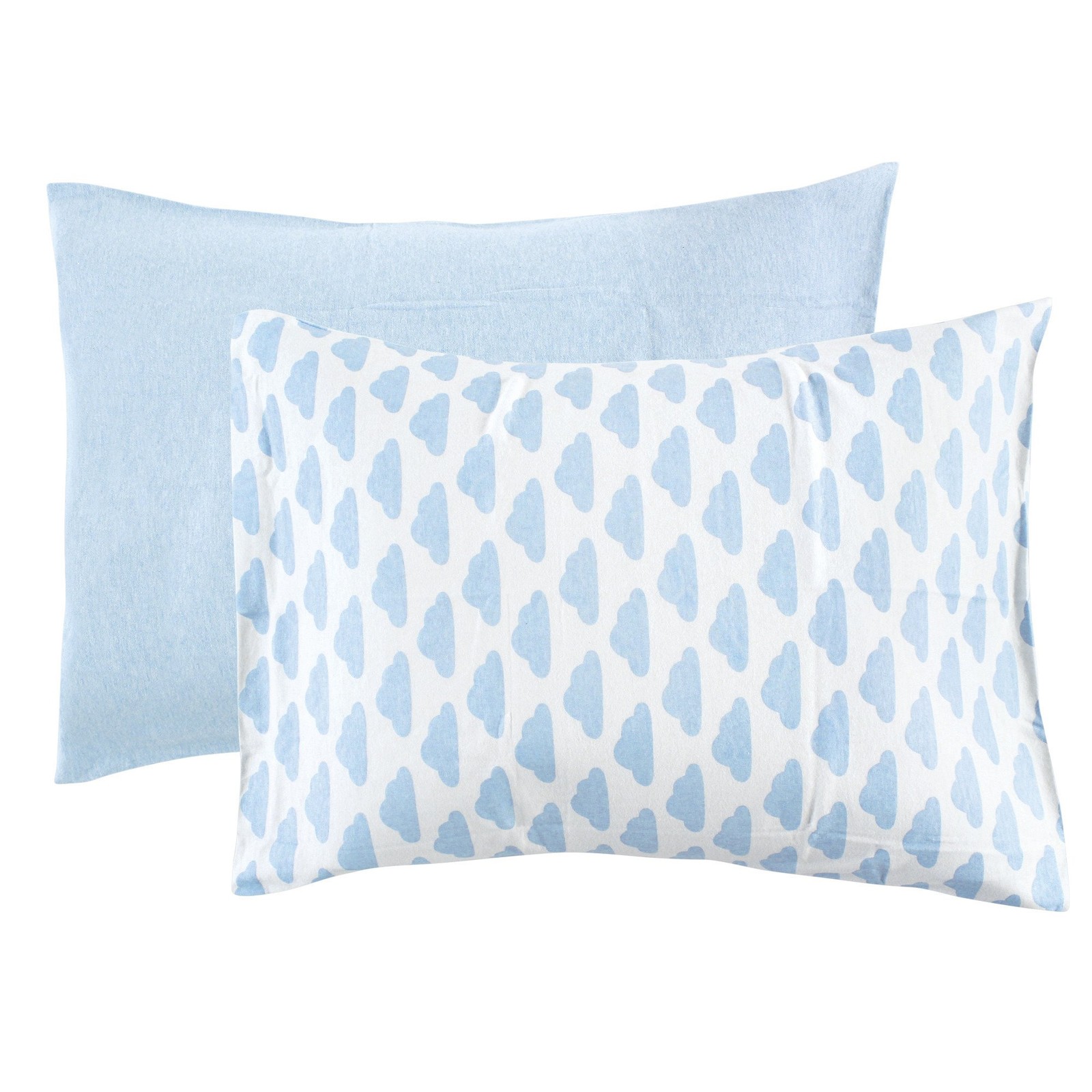 Unisex Baby and Cotton Pillow Case, Heather Light Blue Cloud, Size